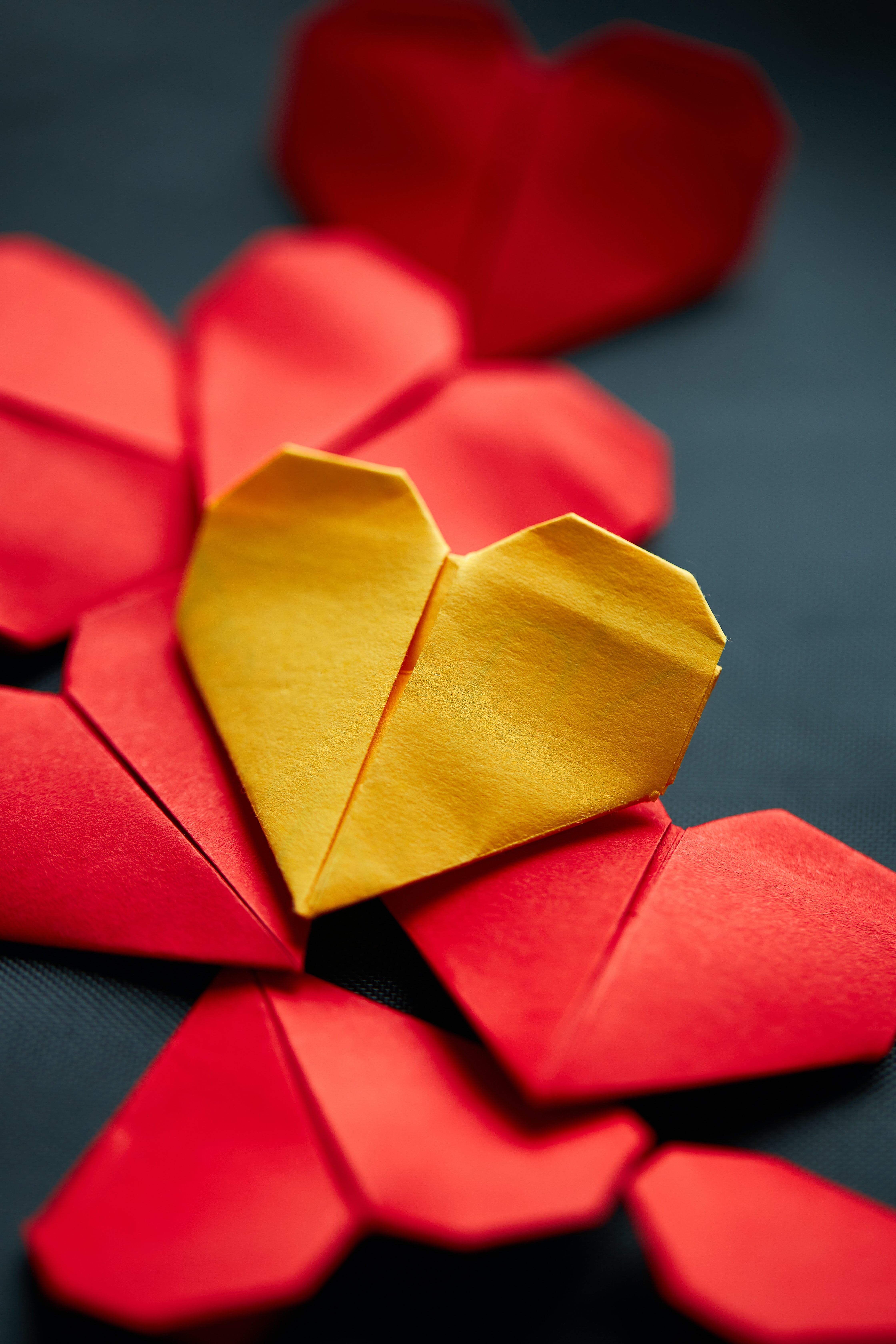paper, origami, love, heart HD wallpaper
