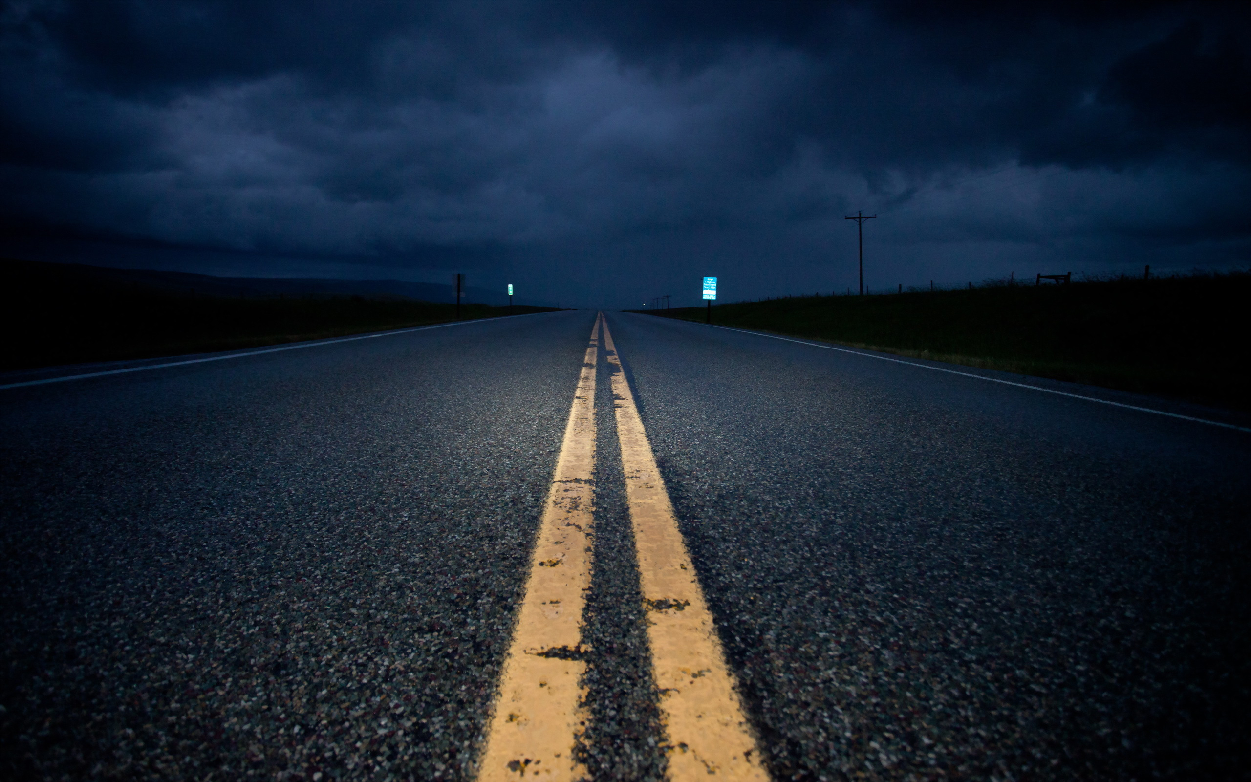 Download mobile wallpaper Night, Road, Man Made for free.