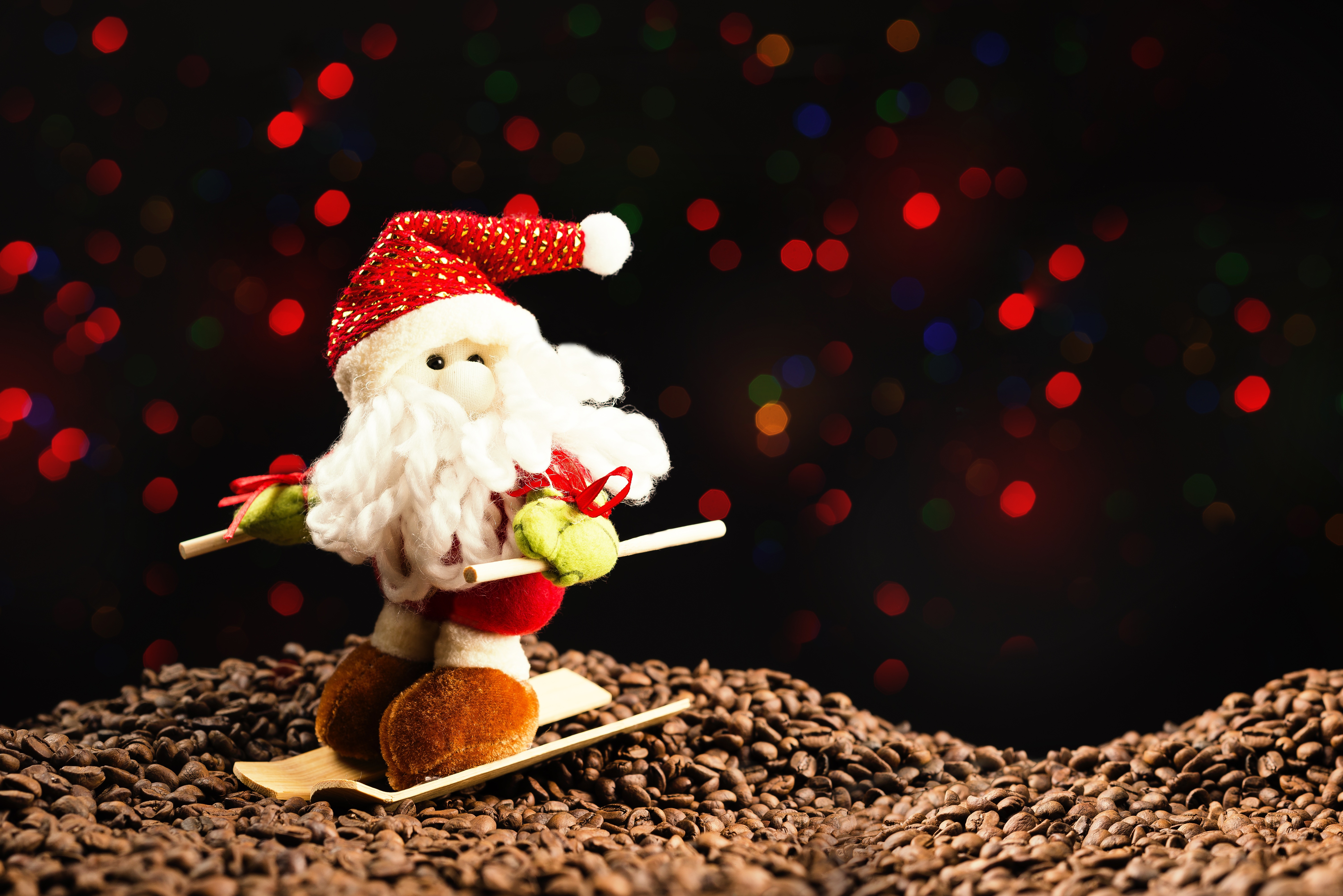 Free download wallpaper Christmas, Holiday, Coffee Beans, Santa on your PC desktop