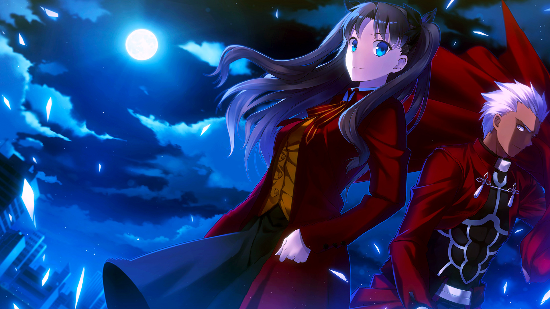 Laden Sie das Animes, Fate/stay Night, Bogenschütze (Schicksal/nacht Bleiben), Rin Tohsaka, Schicksalsserie-Bild kostenlos auf Ihren PC-Desktop herunter