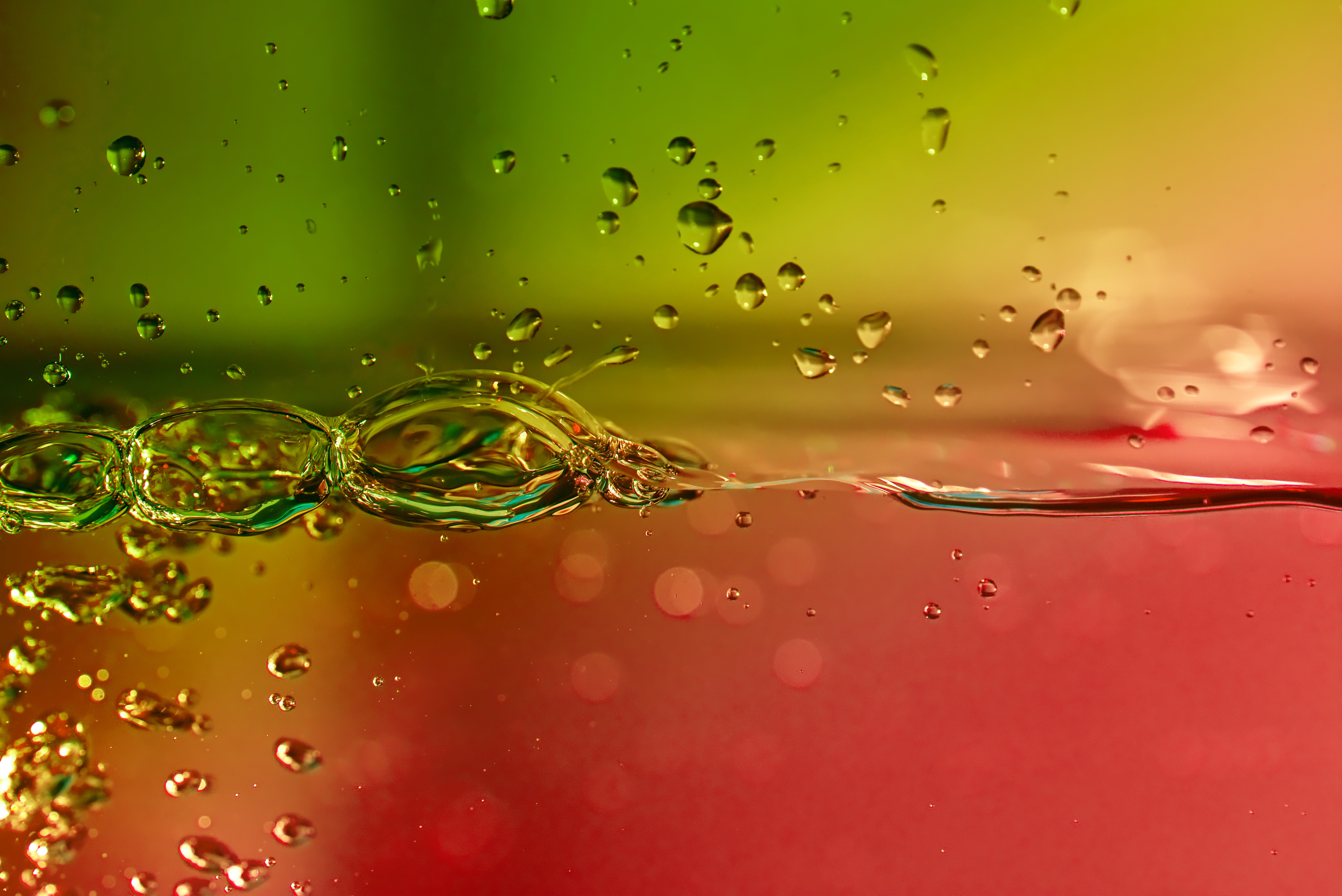 spray, water, bubbles, macro, multicolored, motley, splash, gradient