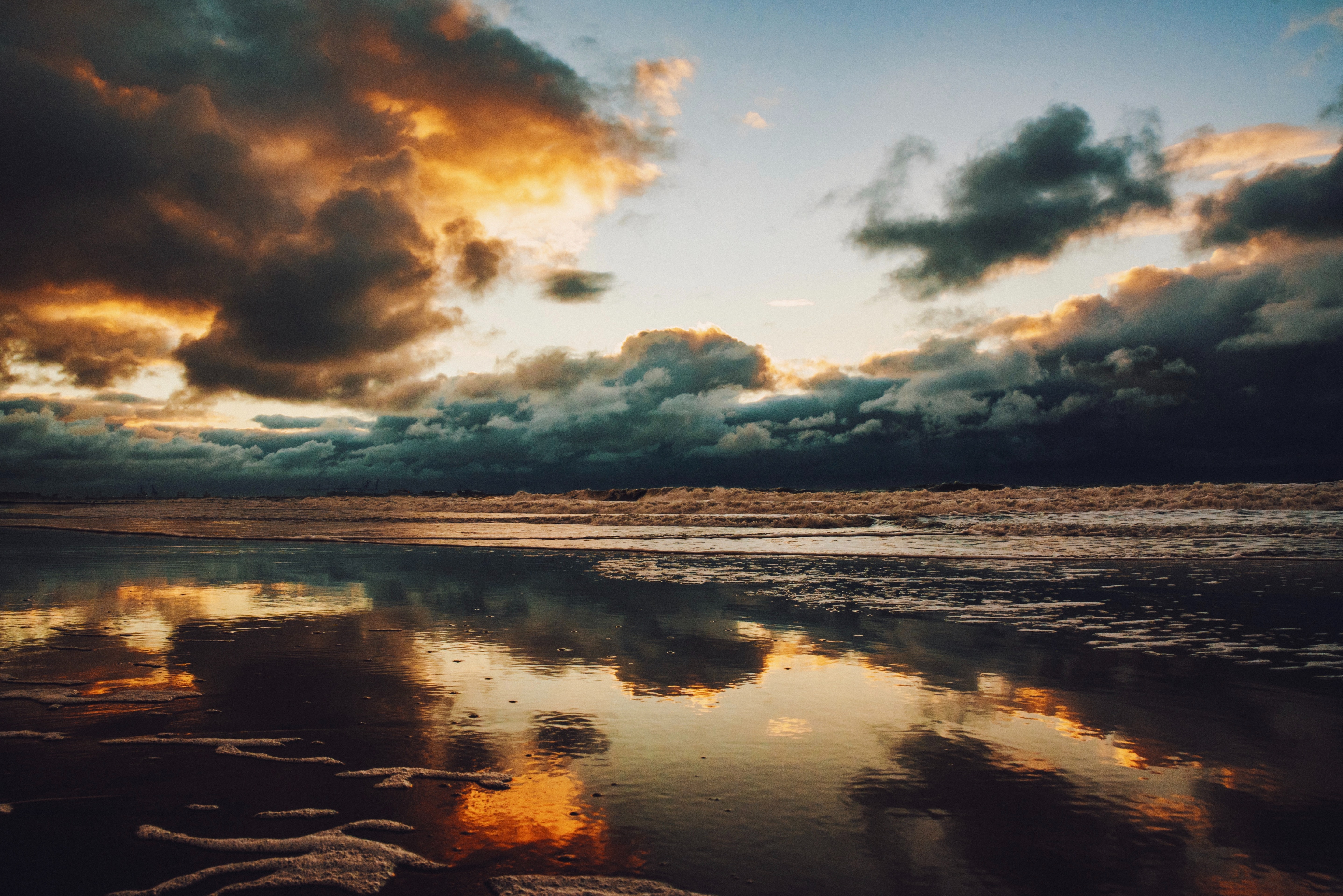 Free download wallpaper Sky, Nature, Sunset, Clouds, Horizon, Sea on your PC desktop