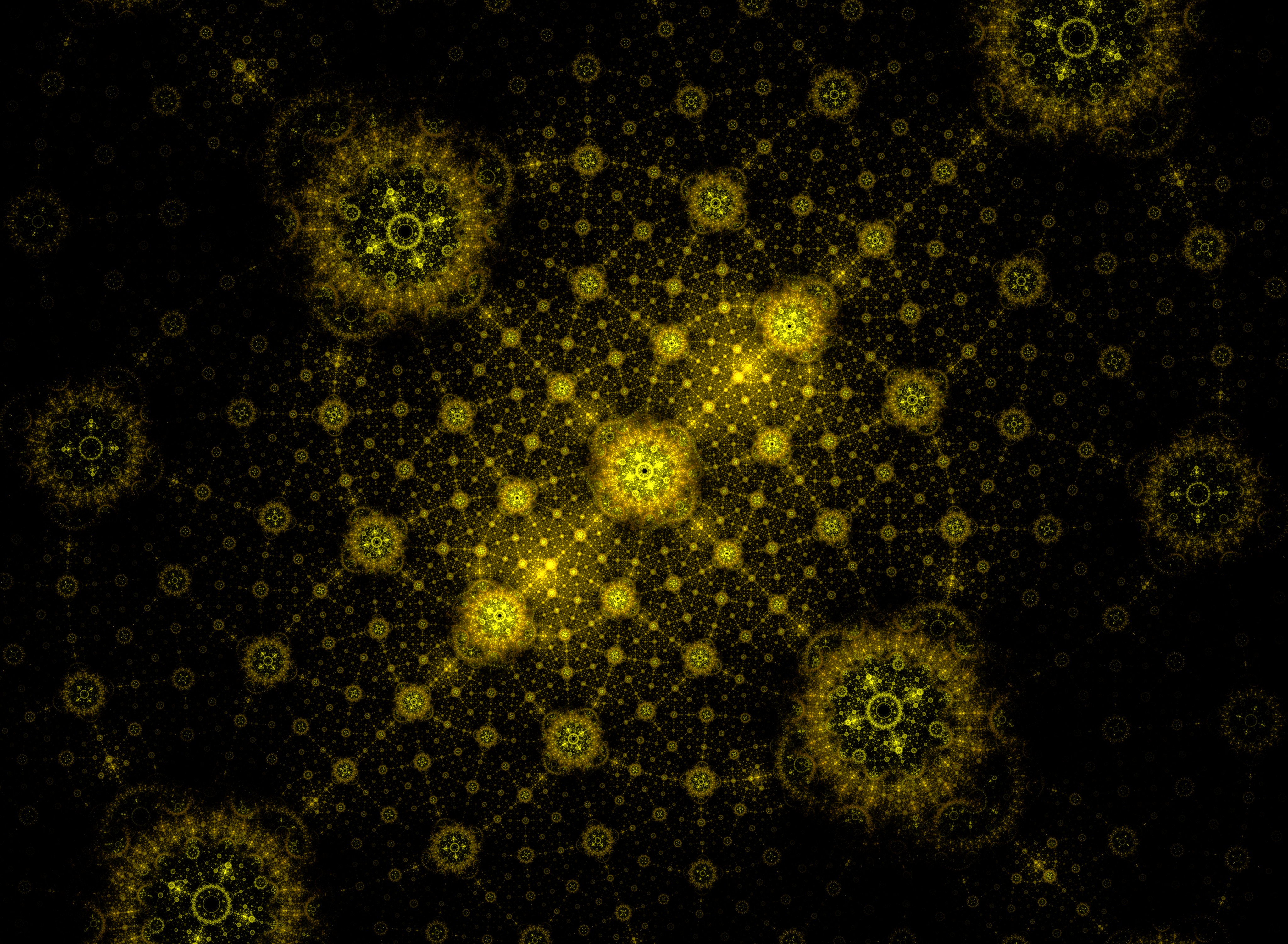 yellow, intricate, confused, abstract, pattern, fractal