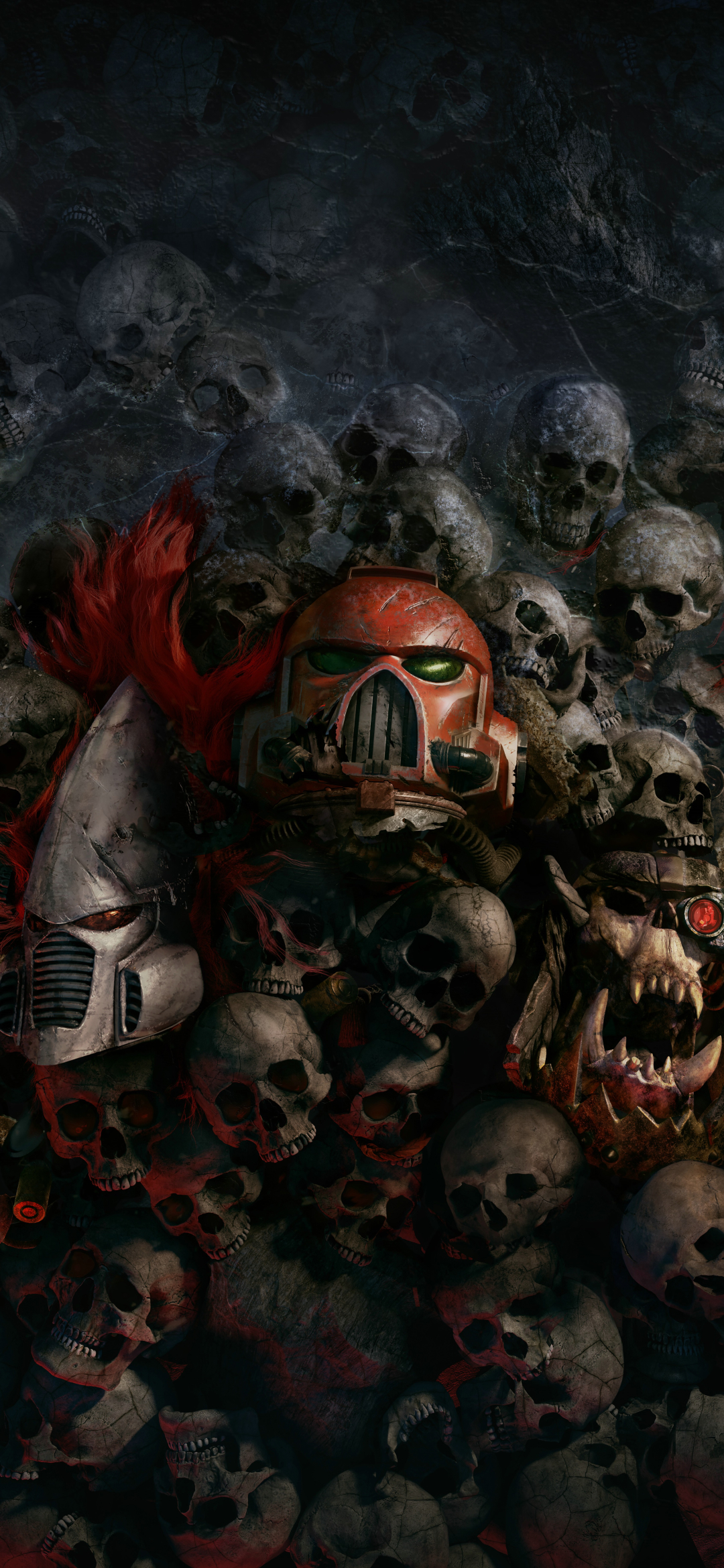 Descarga gratuita de fondo de pantalla para móvil de Oscuro, Cráneo, Videojuego, Martillo De Guerra, Cráneos, Warhammer 40 000: Dawn Of War Iii.