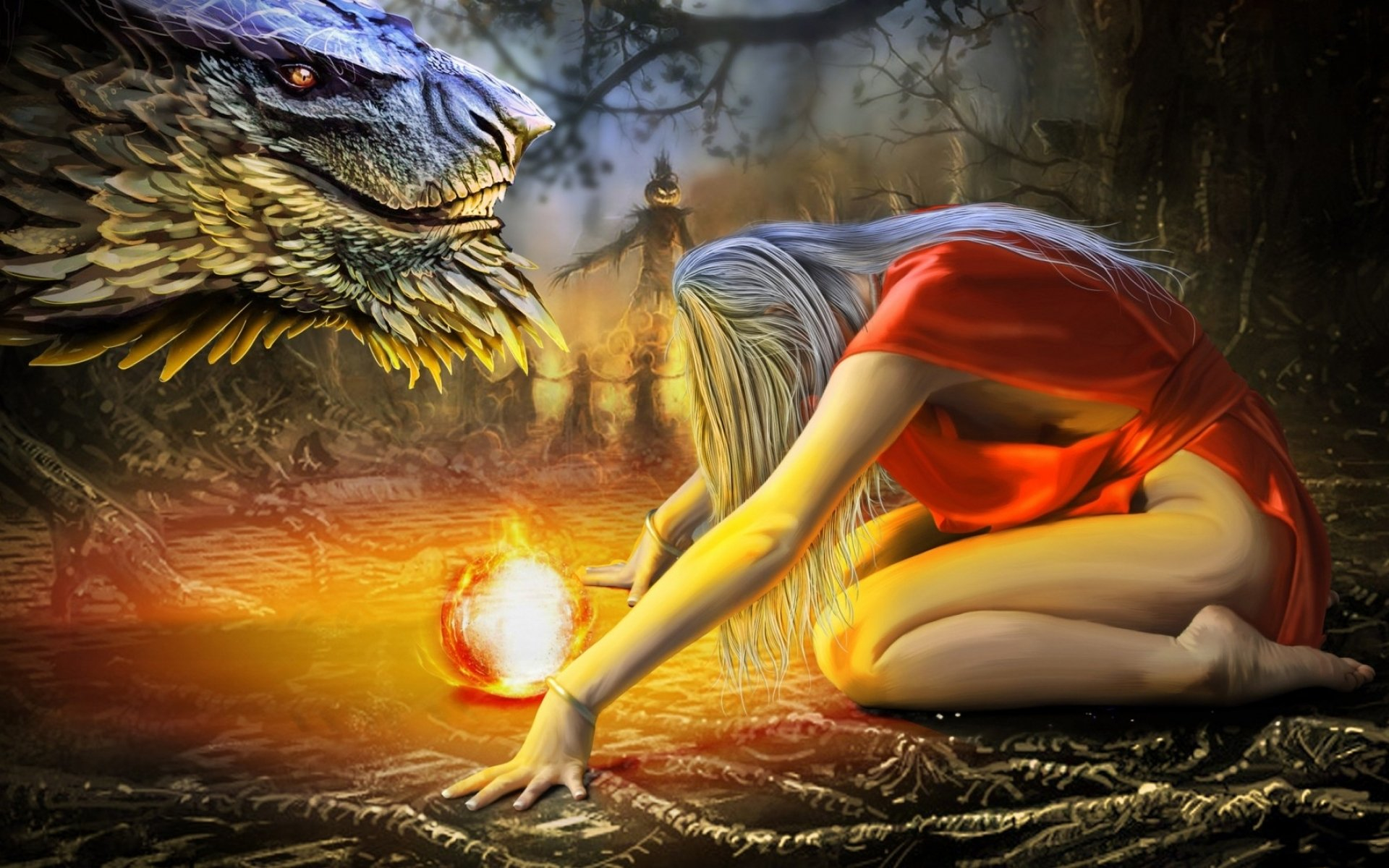 Download mobile wallpaper Fantasy, Dragon, Women for free.