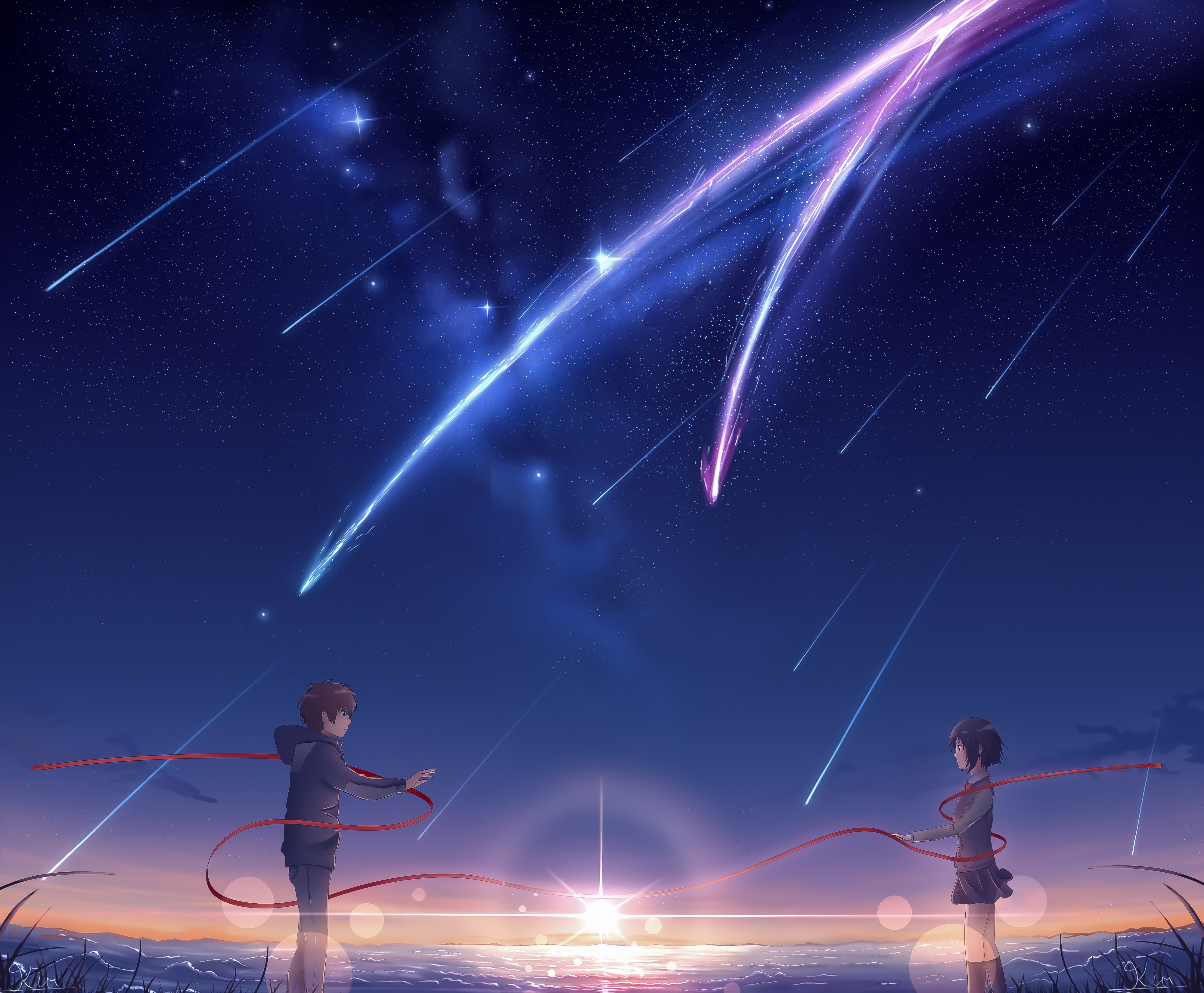 Handy-Wallpaper Animes, Your Name Gestern Heute Und Für Immer, Mitsuha Miyamizu, Taki Tachibana kostenlos herunterladen.