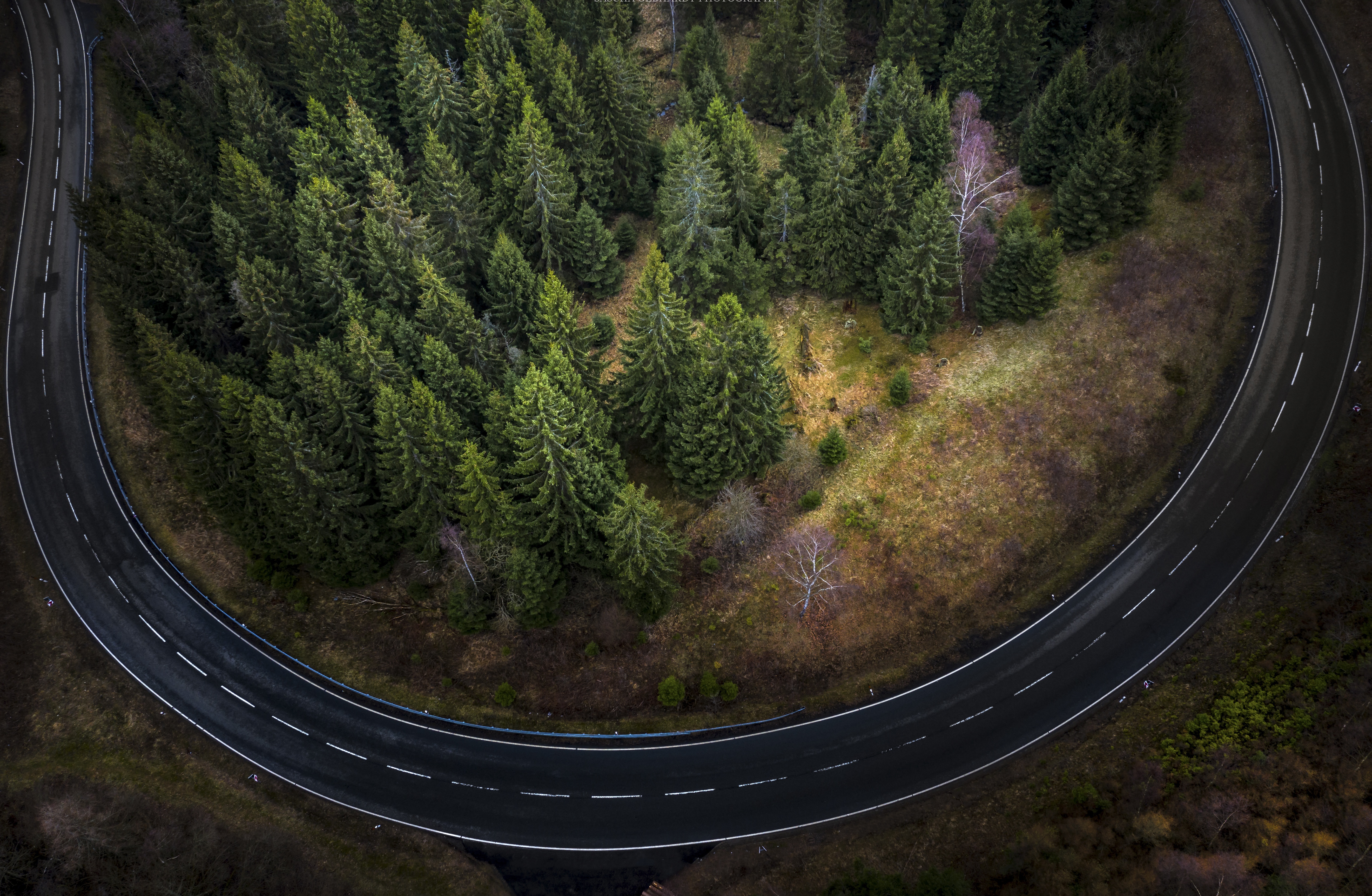 Free download wallpaper Nature, Road, Photography, Aerial, Fir Tree on your PC desktop