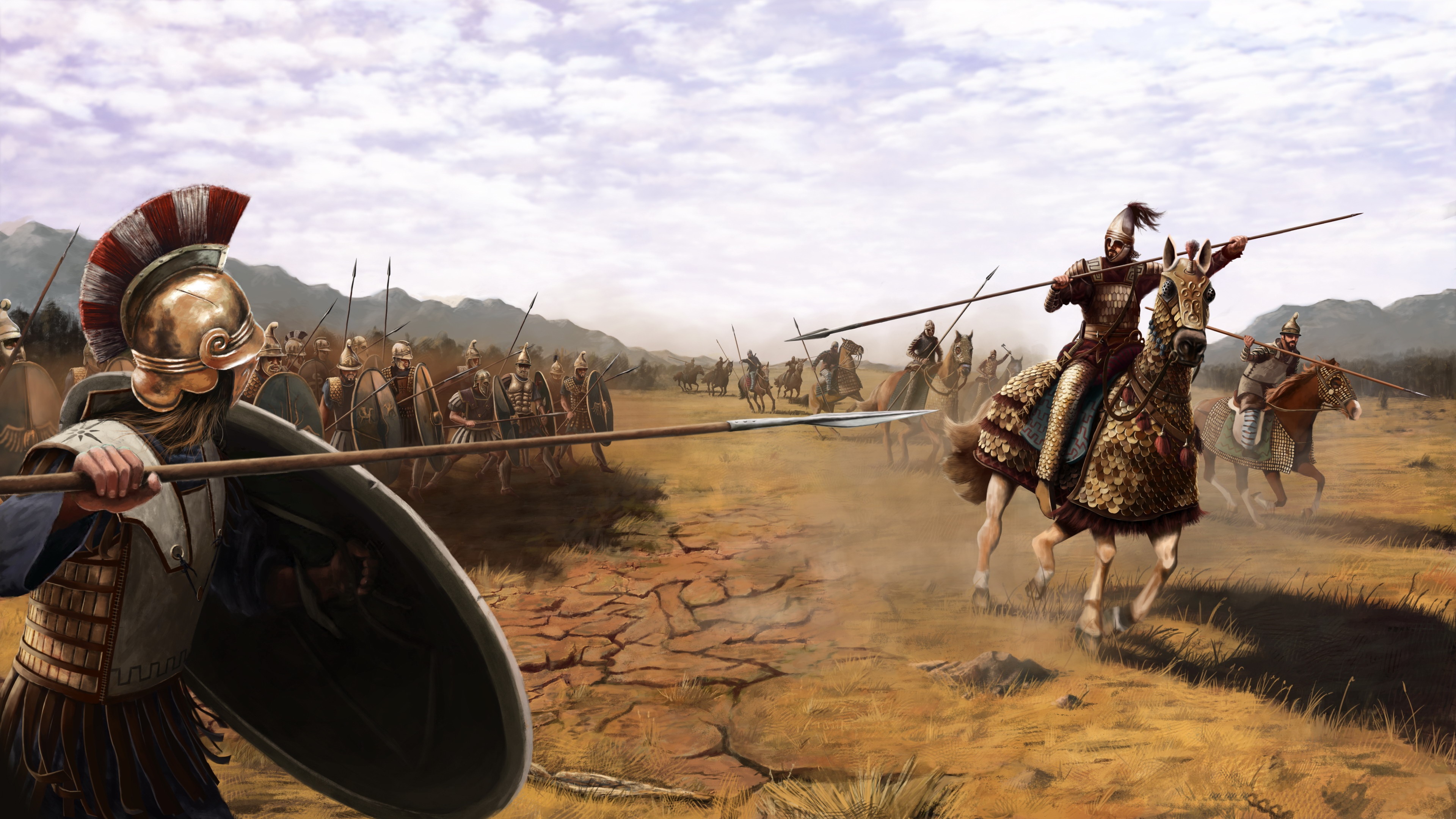 Free download wallpaper Fantasy, Shield, Warrior, Horse, Battle, Armor, Spear on your PC desktop