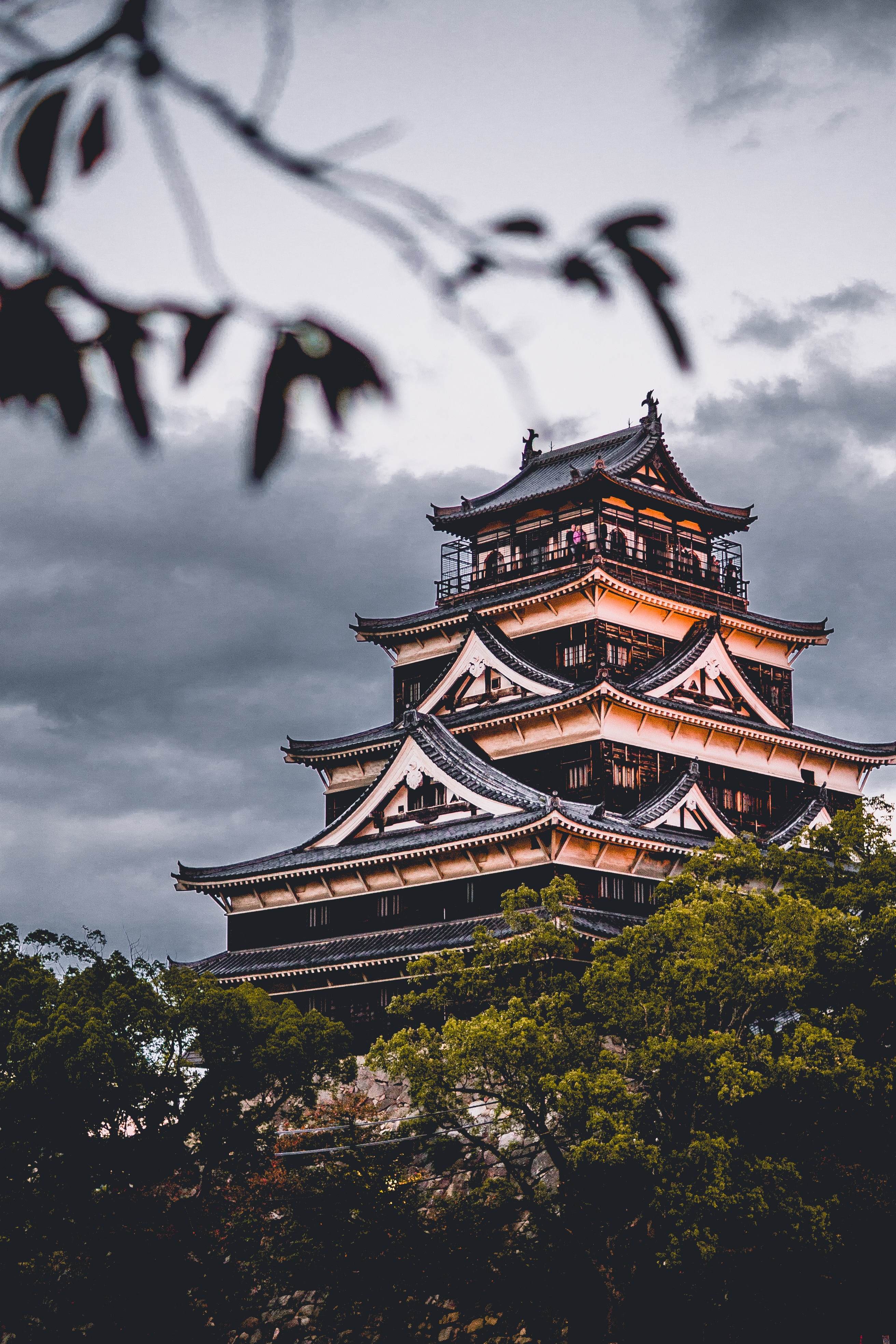 109655 скачать обои япония, замок хиросима, архитектура, города - заставки и картинки бесплатно