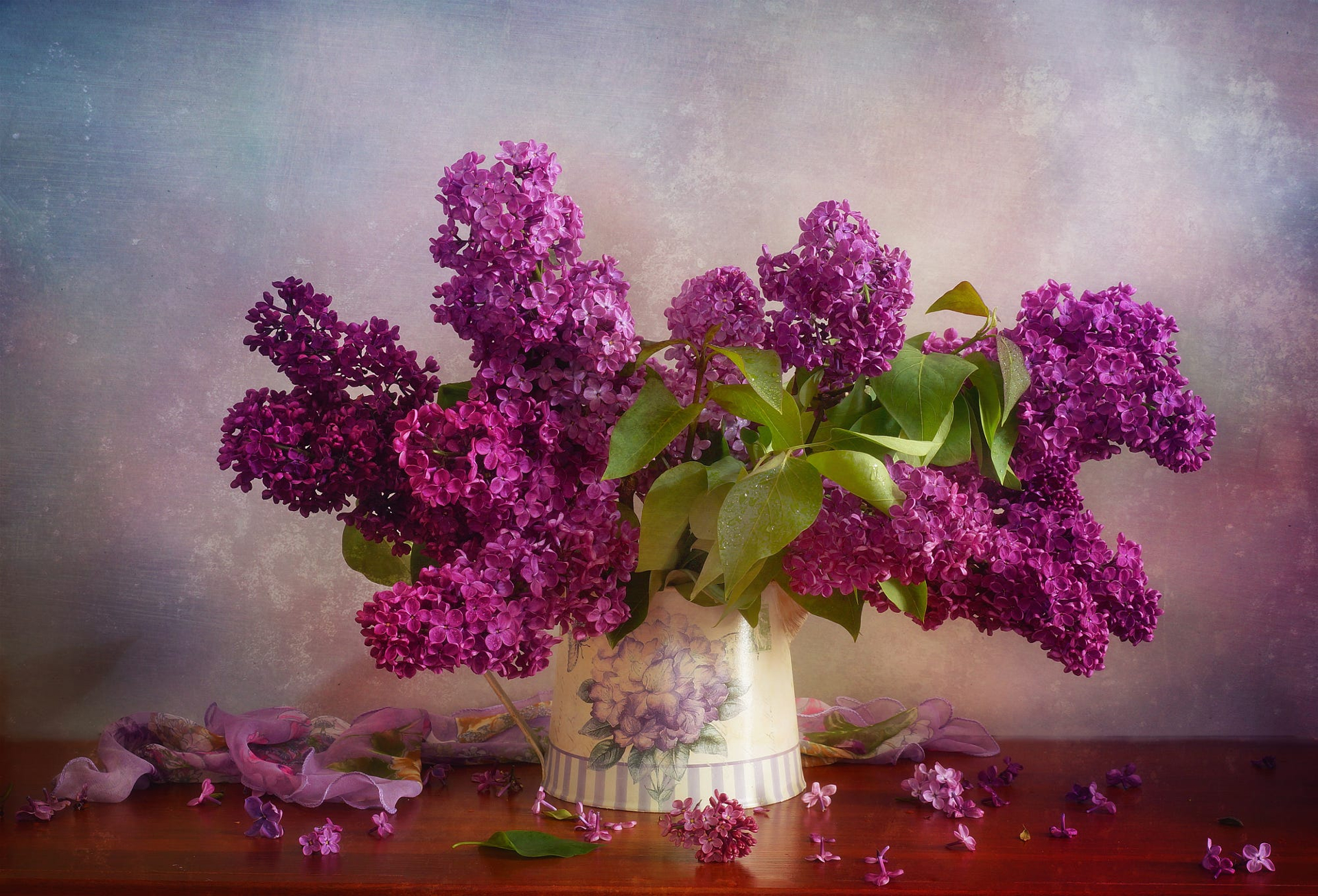 Téléchargez gratuitement l'image Vase, Photographie, Écharpe, Fleur Rose, Nature Morte, Lila sur le bureau de votre PC