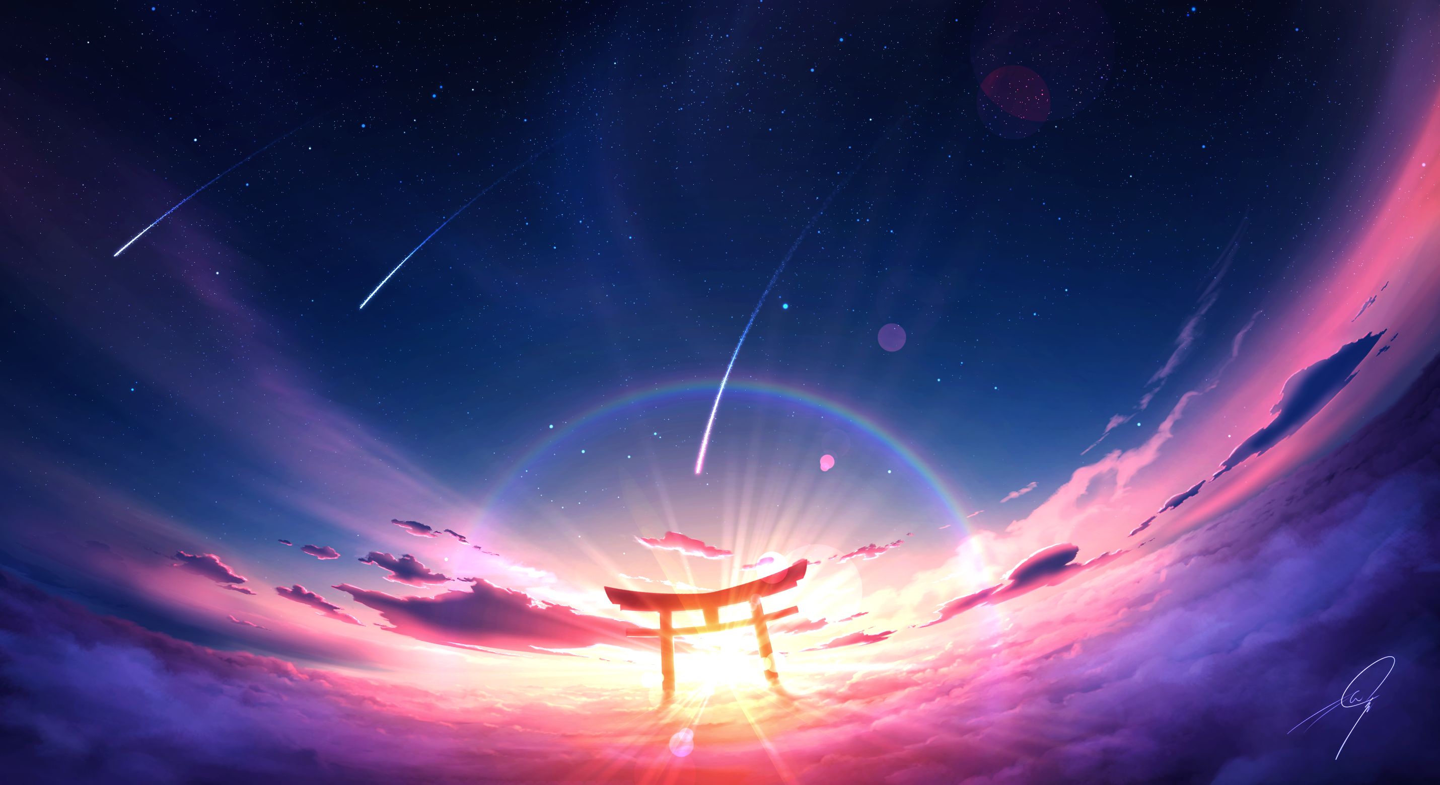 1009542 descargar fondo de pantalla animado, santuario, cielo, torii: protectores de pantalla e imágenes gratis