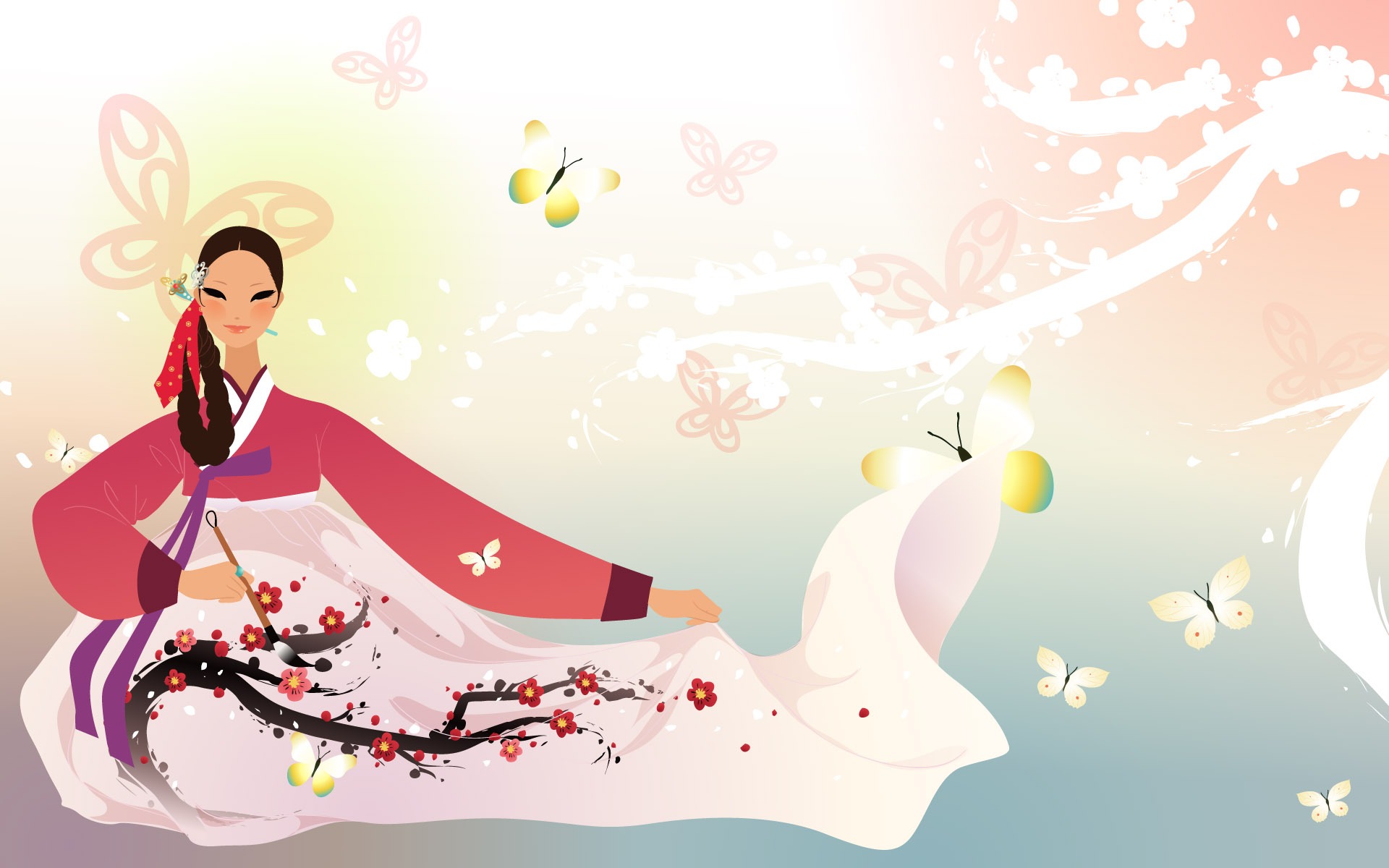 617570 baixar papel de parede mulheres, artístico, coréia, traje tradicional - protetores de tela e imagens gratuitamente