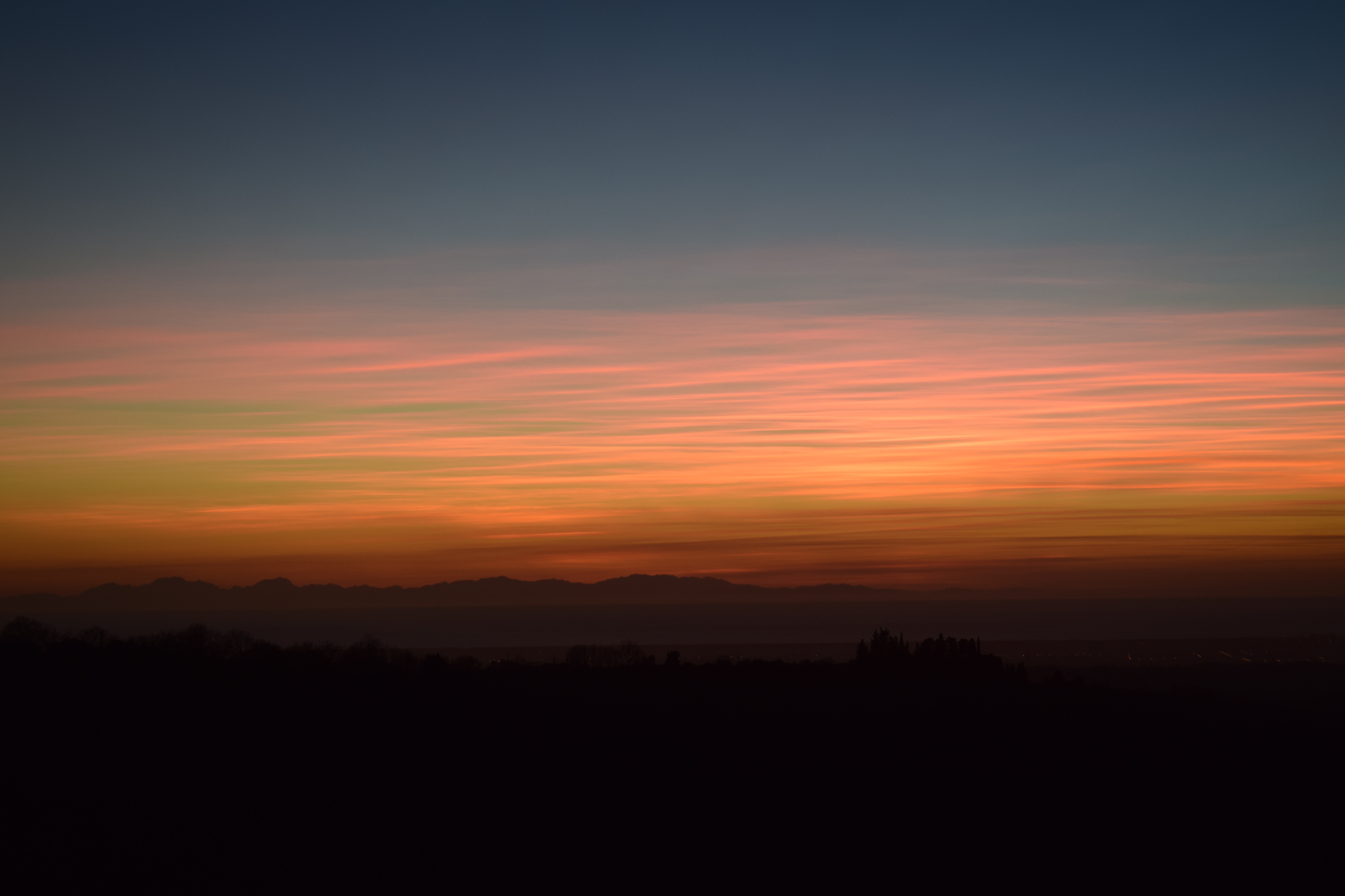 Handy-Wallpaper Sunset, Natur, Sky, Clouds, Horizont kostenlos herunterladen.