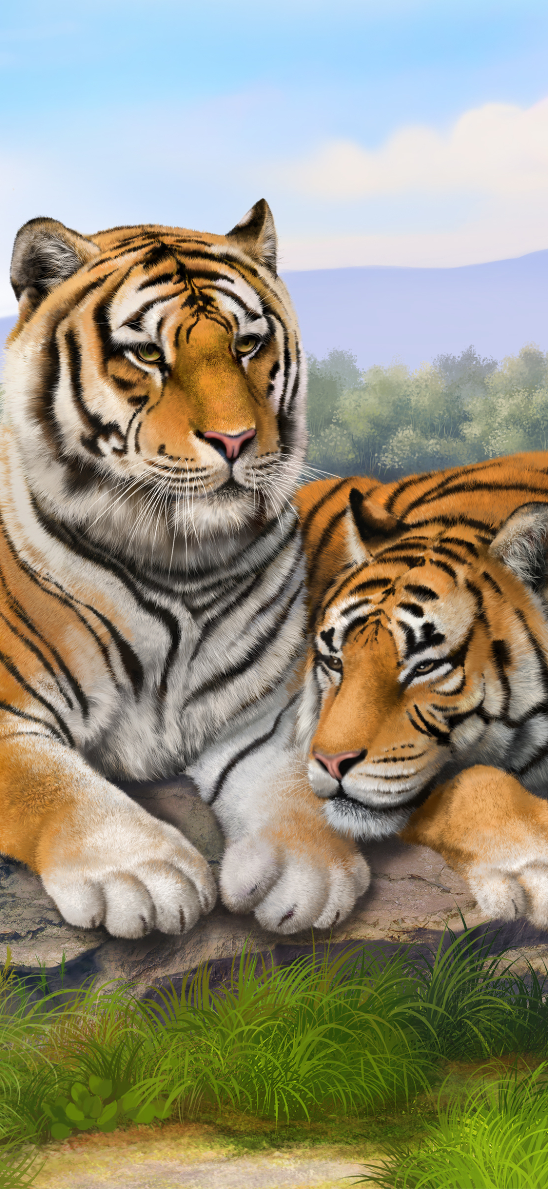 Descarga gratuita de fondo de pantalla para móvil de Animales, Gatos, Tigre.