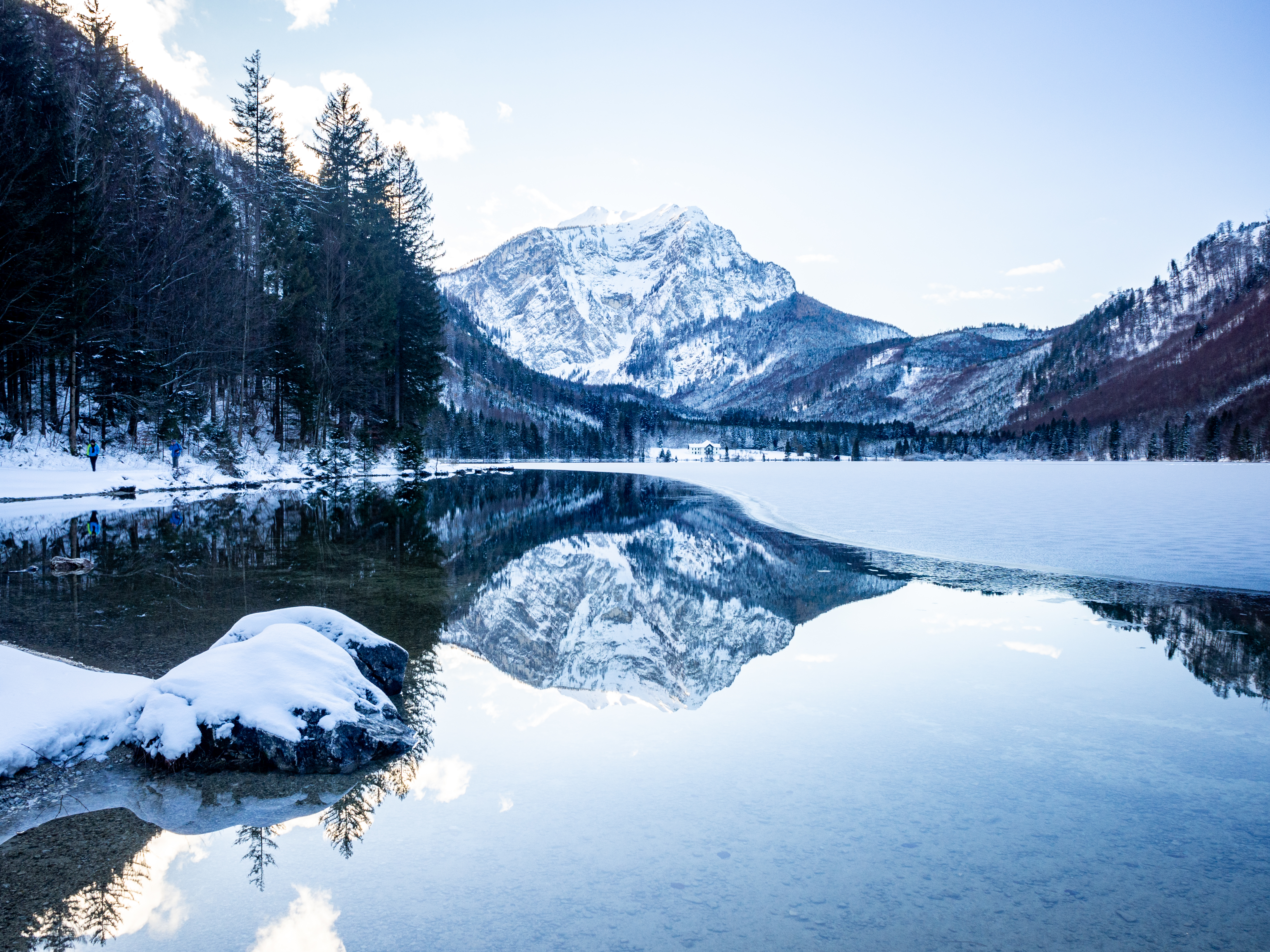 Download mobile wallpaper Snow, Reflection, Lake, Nature, Mountains for free.