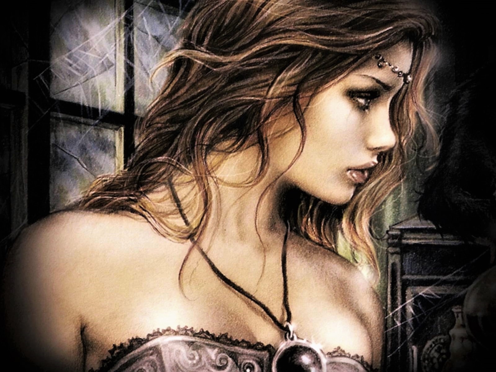 Download mobile wallpaper Fantasy, Gothic, Profile, Women for free.