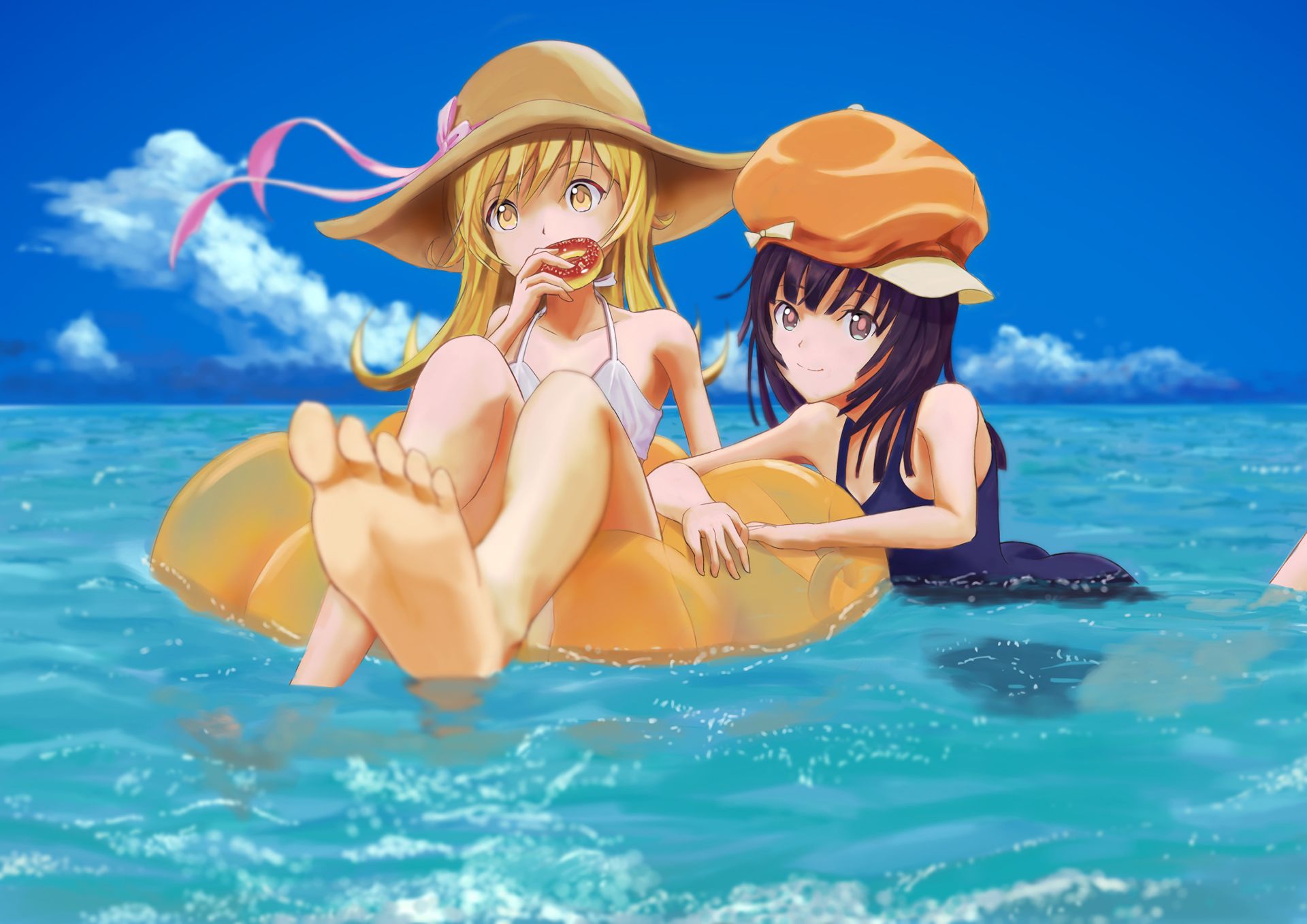 Free download wallpaper Anime, Monogatari (Series), Nadeko Sengoku, Shinobu Oshino on your PC desktop