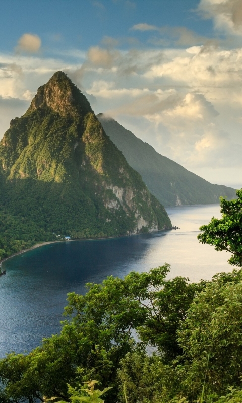Download mobile wallpaper Mountains, Mountain, Earth, Tropics, Volcano, Saint Lucia, Soufriere for free.