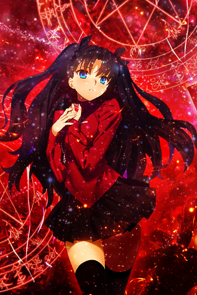 Handy-Wallpaper Animes, Fate/stay Night: Unlimited Blade Works, Rin Tohsaka, Schicksalsserie kostenlos herunterladen.