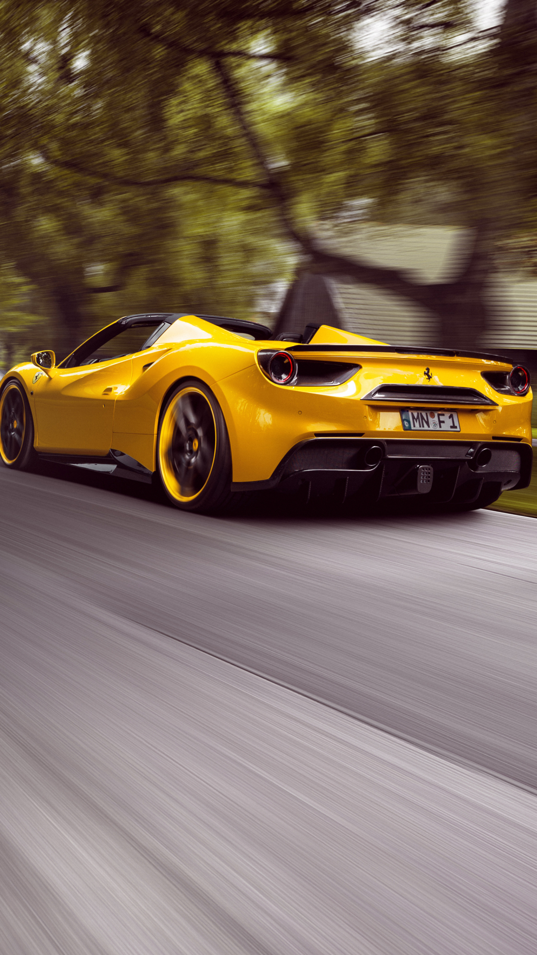 Download mobile wallpaper Ferrari, Car, Supercar, Vehicle, Vehicles, Yellow Car, Ferrari 488, Ferrari 488 Spider for free.