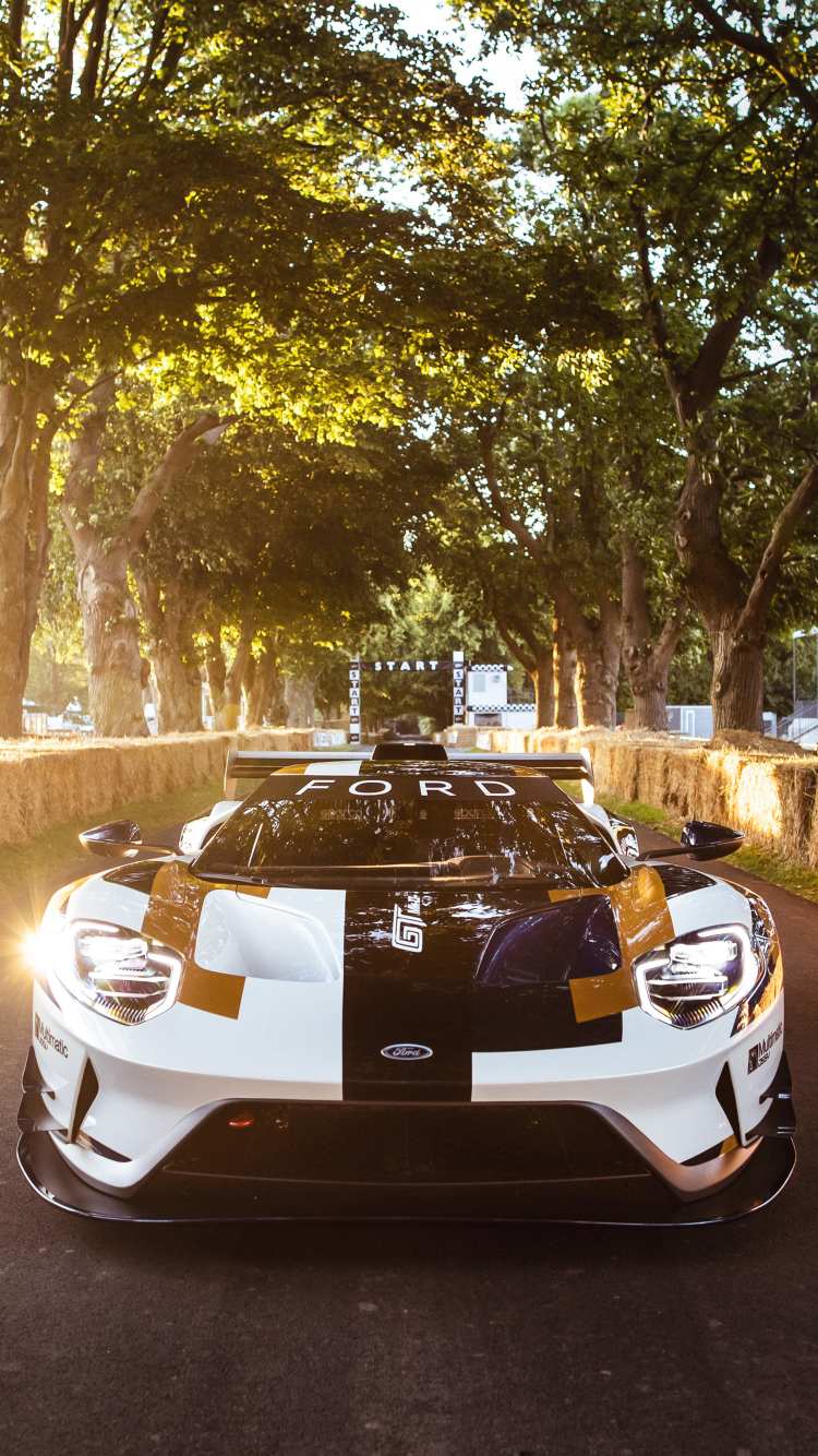 Download mobile wallpaper Ford, Car, Ford Gt, Race Car, Vehicle, Vehicles, White Car, Ford Gt Mk Ii for free.