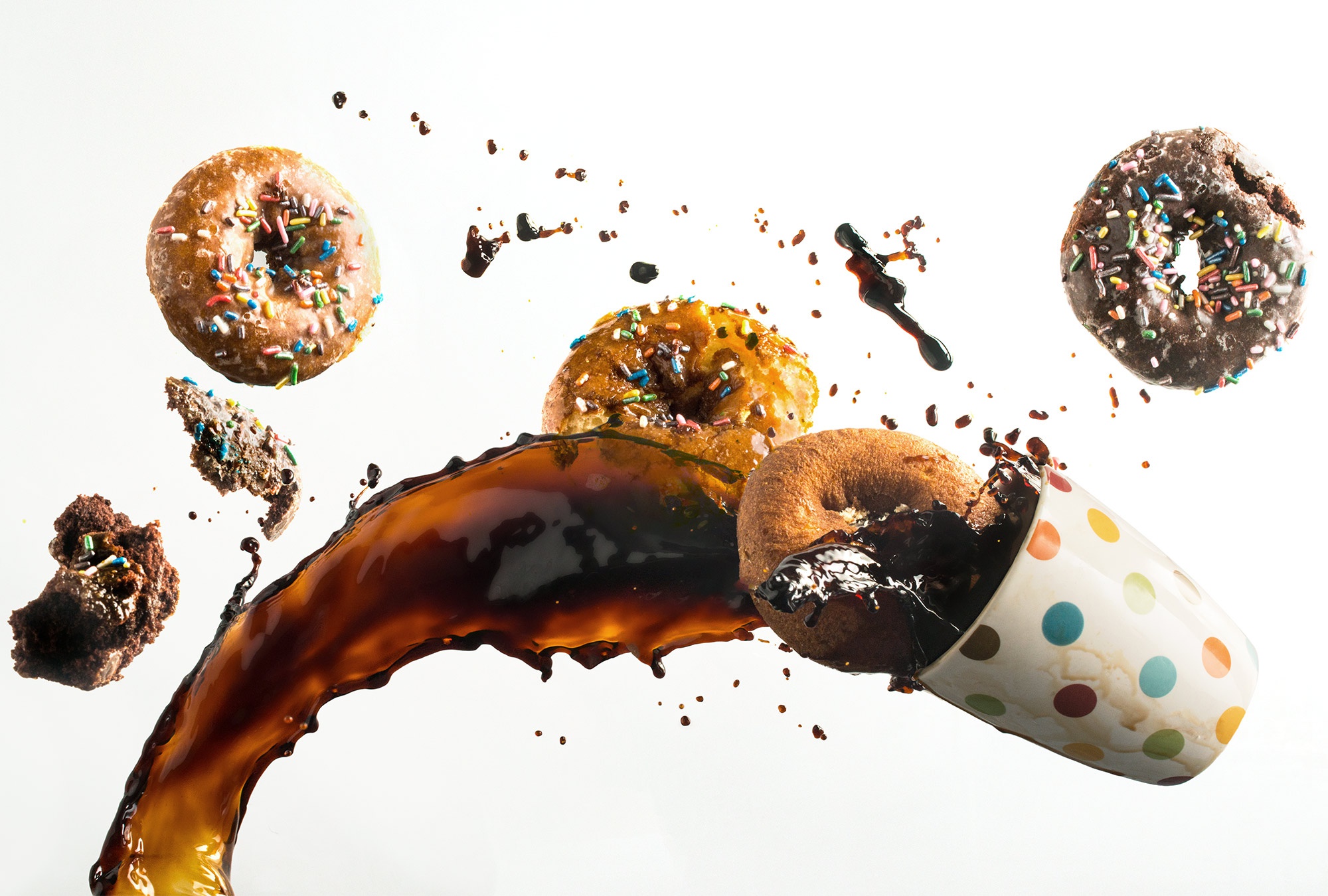 Free download wallpaper Food, Coffee, Cup, Sweets, Doughnut on your PC desktop