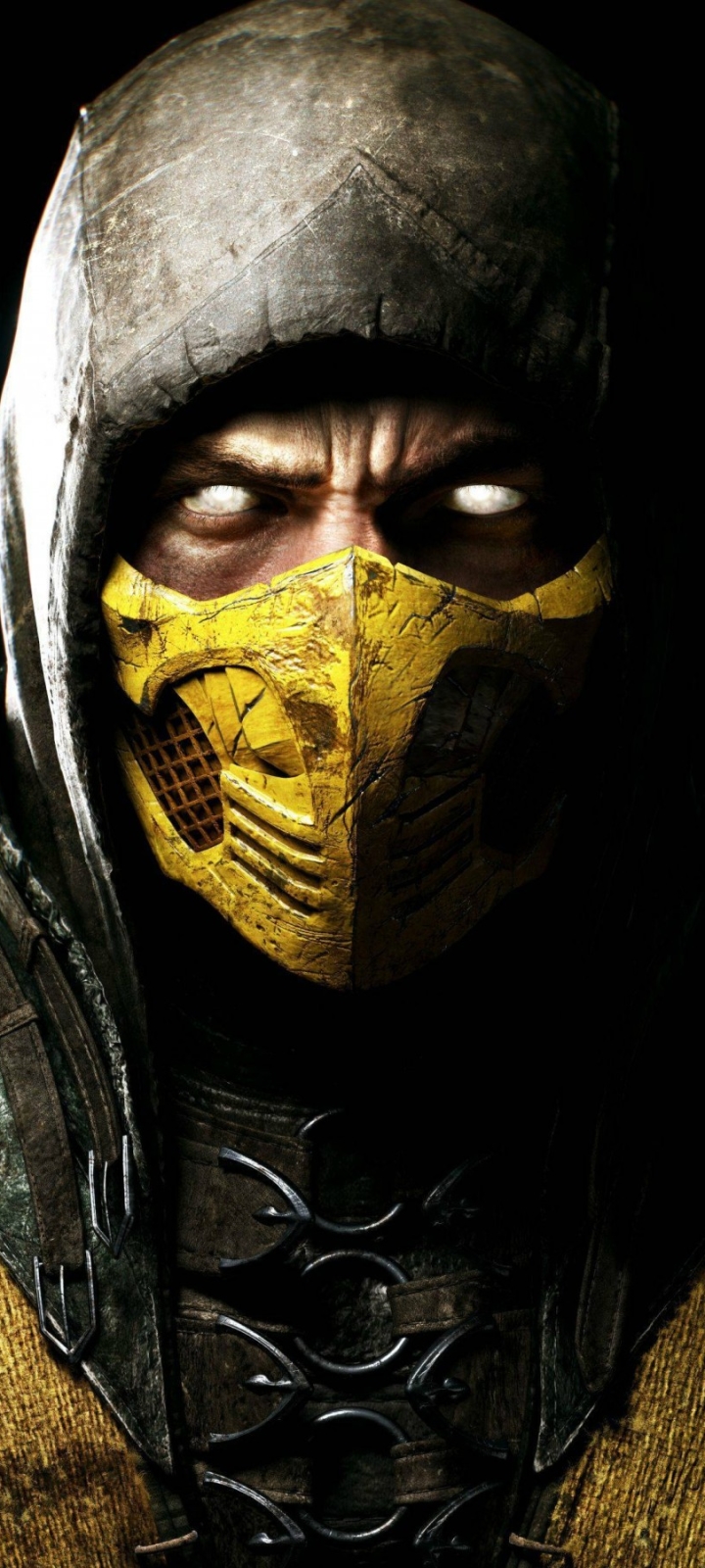 Download mobile wallpaper Mortal Kombat, Mask, Hood, Video Game, Scorpion (Mortal Kombat), White Eyes, Mortal Kombat X for free.