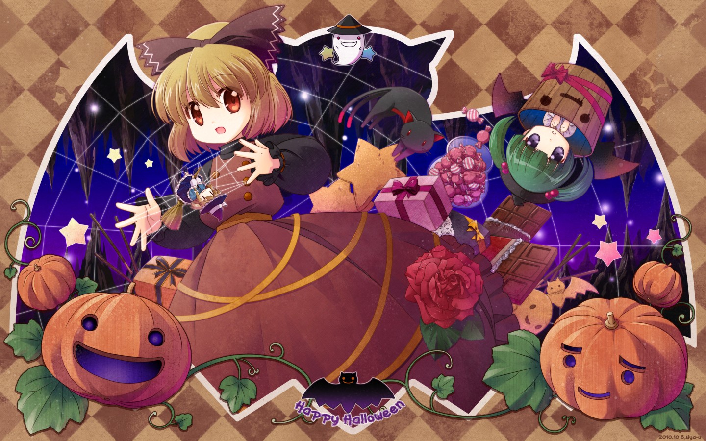 Download mobile wallpaper Touhou, Halloween, Anime for free.