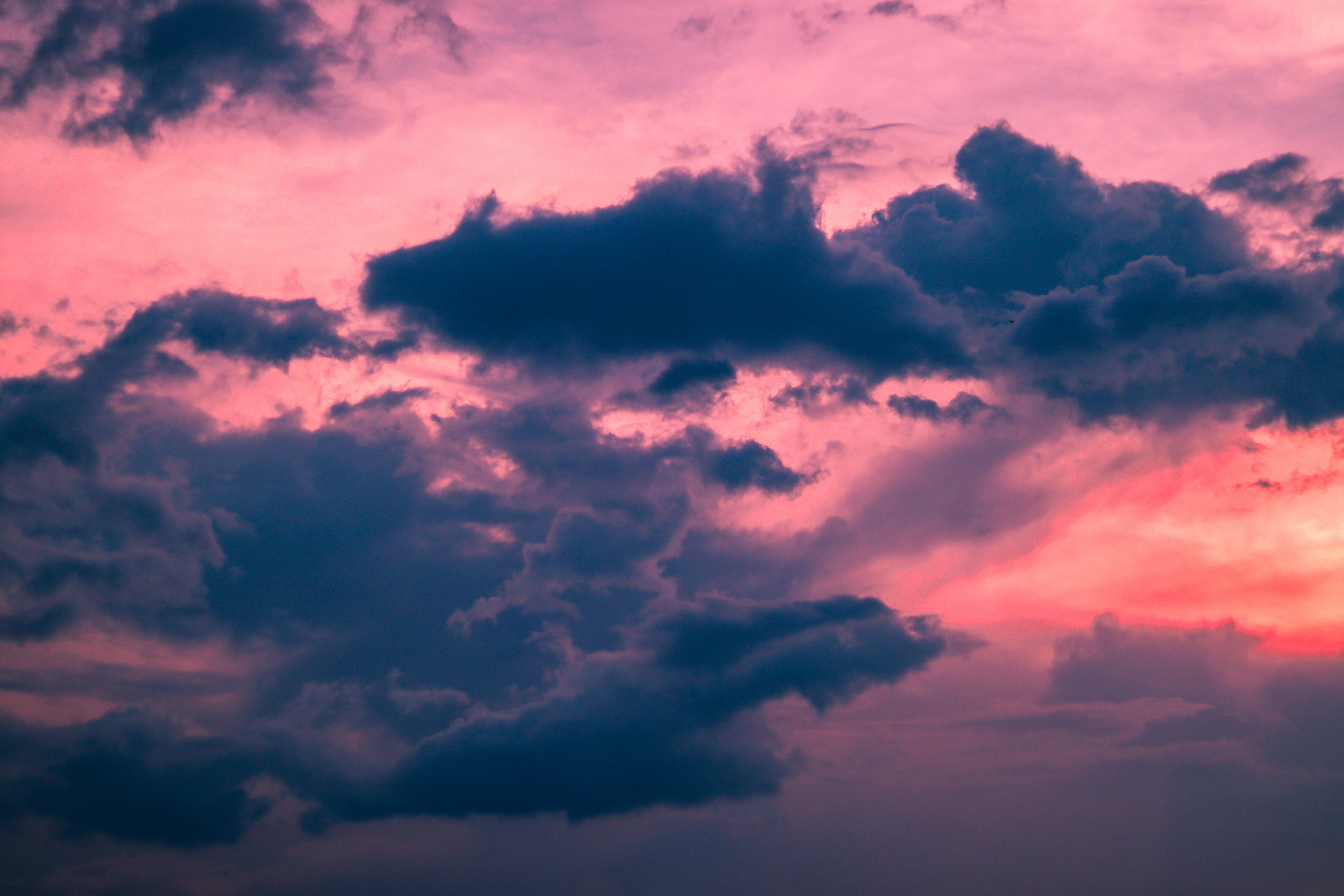 無料モバイル壁紙自然, 雲, イブニング, 夕方, スカイ, 日没, ピンクをダウンロードします。