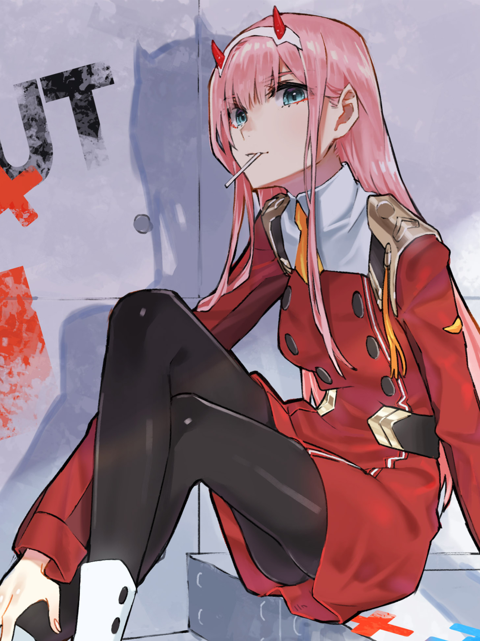 Download mobile wallpaper Anime, Blue Eyes, Pink Hair, Darling In The Franxx, Zero Two (Darling In The Franxx) for free.