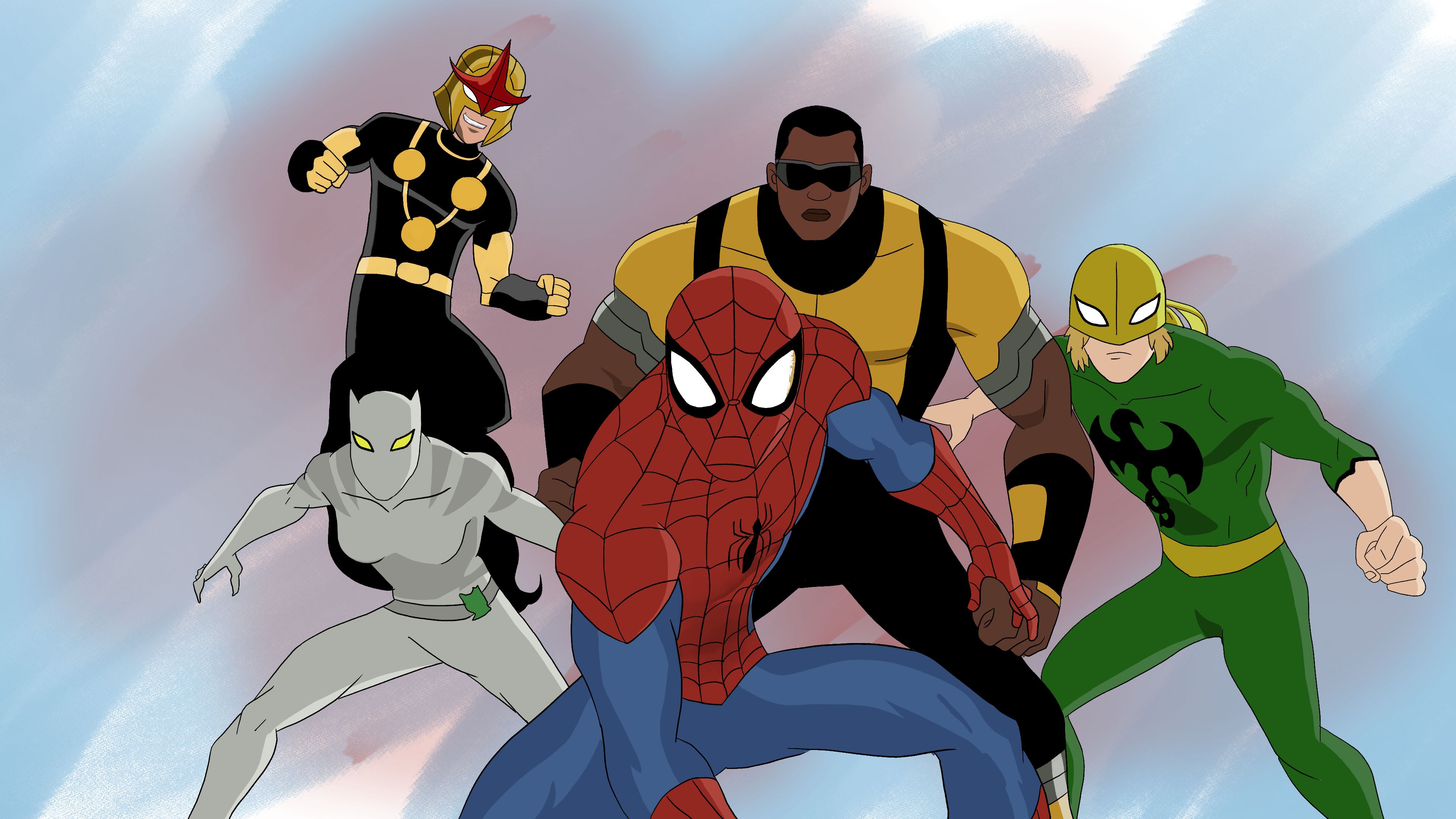 tv show, ultimate spider man, iron fist (marvel comics), luke cage, nova (marvel comics), sam alexander, spider man, ultimate spider man (tv show), white tiger (marvel comic)