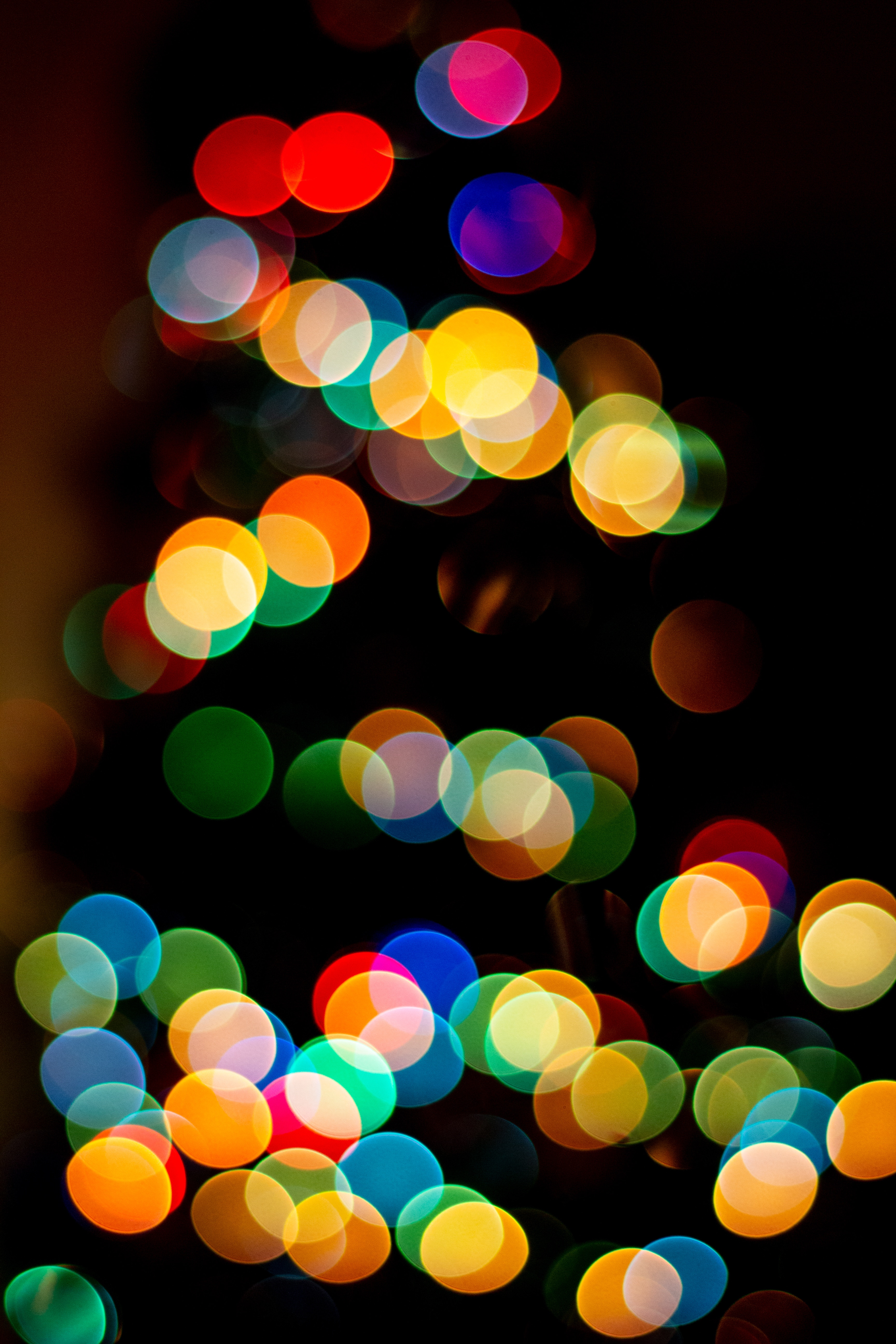 Download mobile wallpaper Glare, Boquet, Motley, Circles, Multicolored, Bokeh, Iridescent, Abstract, Rainbow for free.