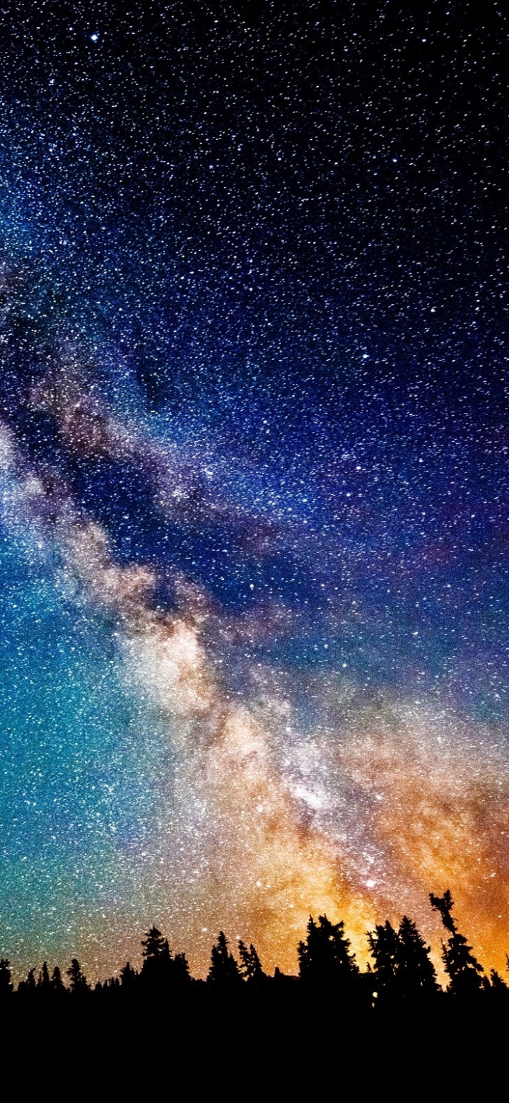 Download mobile wallpaper Sky, Stars, Night, Starry Sky, Milky Way, Sci Fi for free.