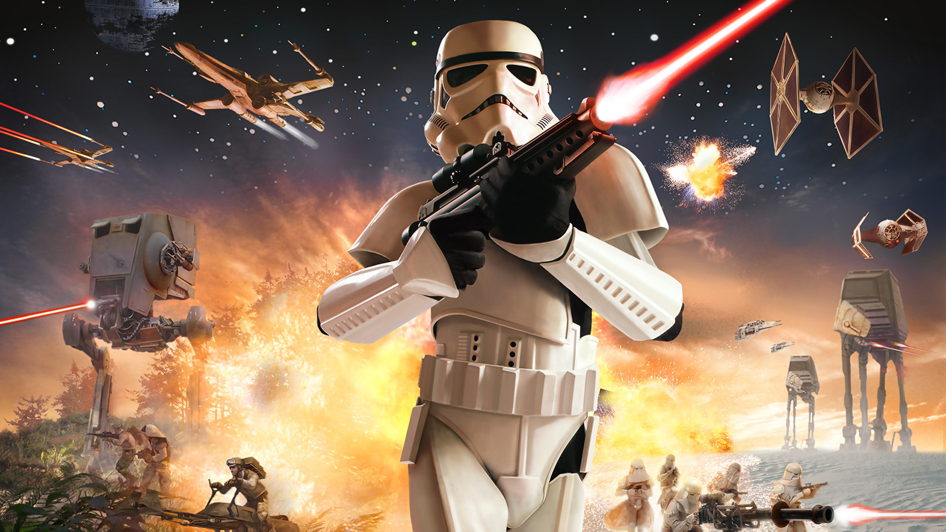 stormtrooper, video game, star wars: battlefront, at at walker, x wing, star wars