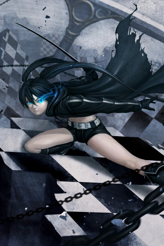 Download mobile wallpaper Anime, Black Rock Shooter, Chain, Chess Board, Twintails, Mato Kuroi for free.