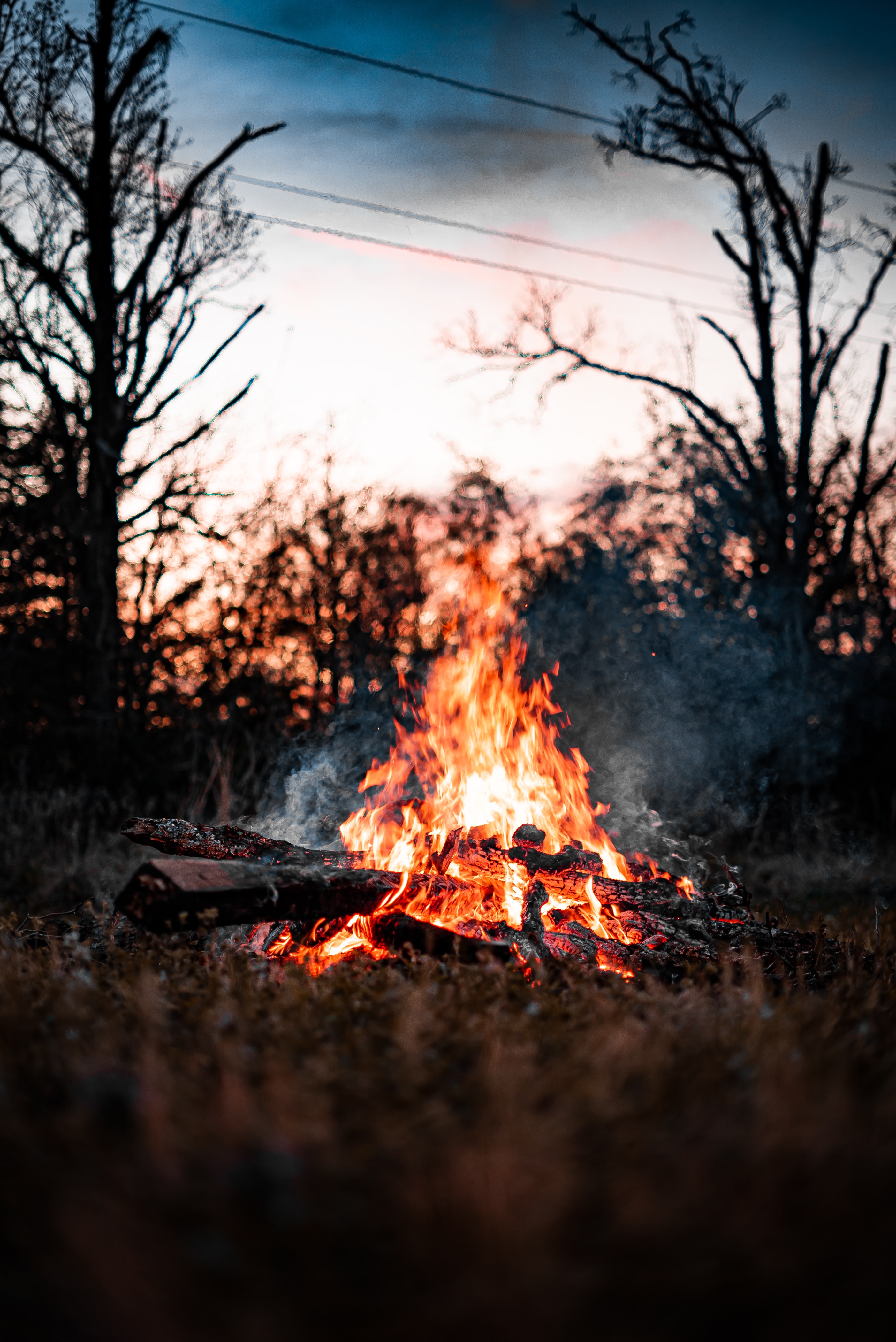 firewood, bonfire, smoke, miscellanea, miscellaneous phone background