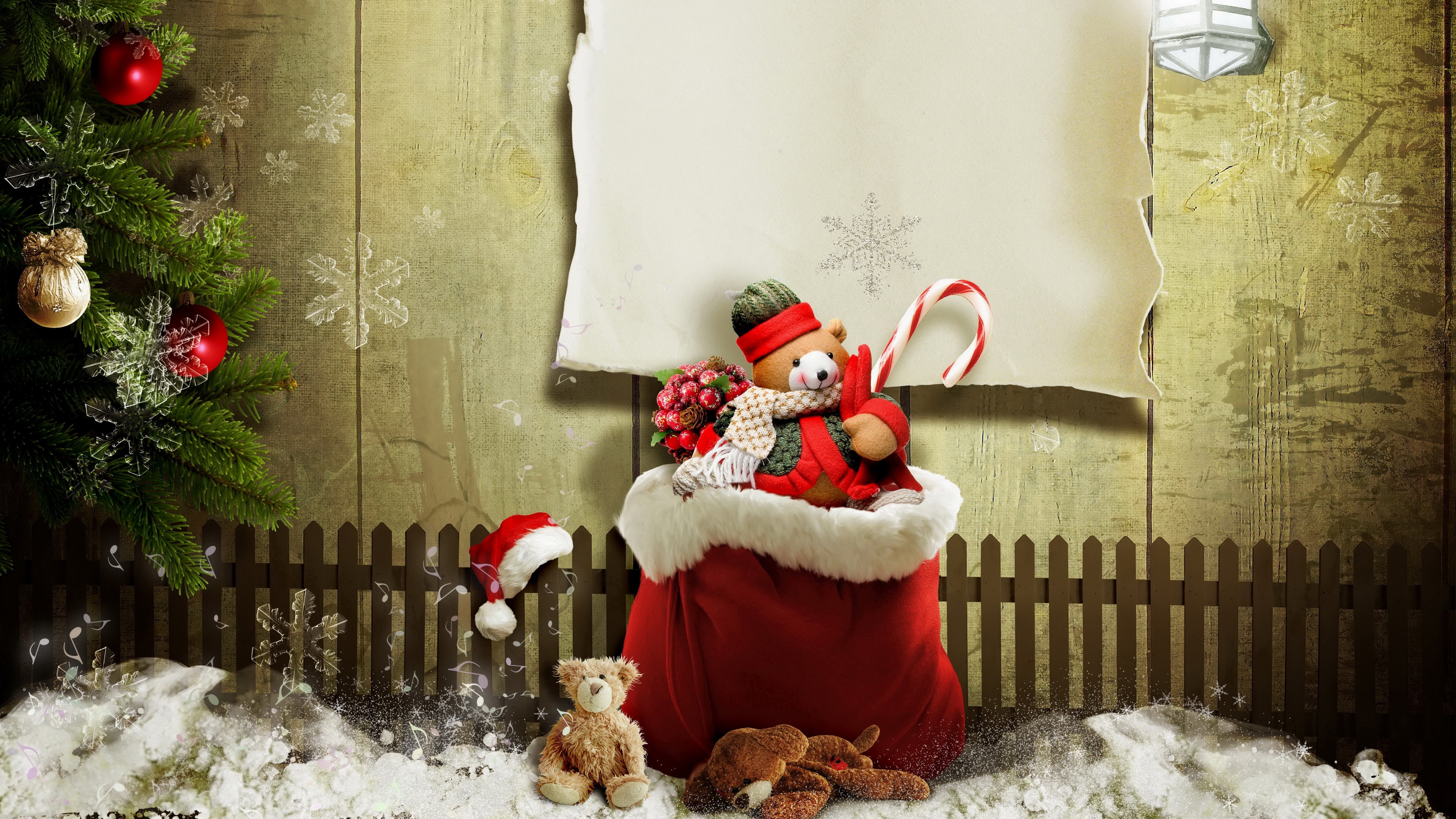Скачать обои бесплатно Рождество, Игрушка, Плюшевый Мишка, Праздничные, Мягкие Игрушки картинка на рабочий стол ПК