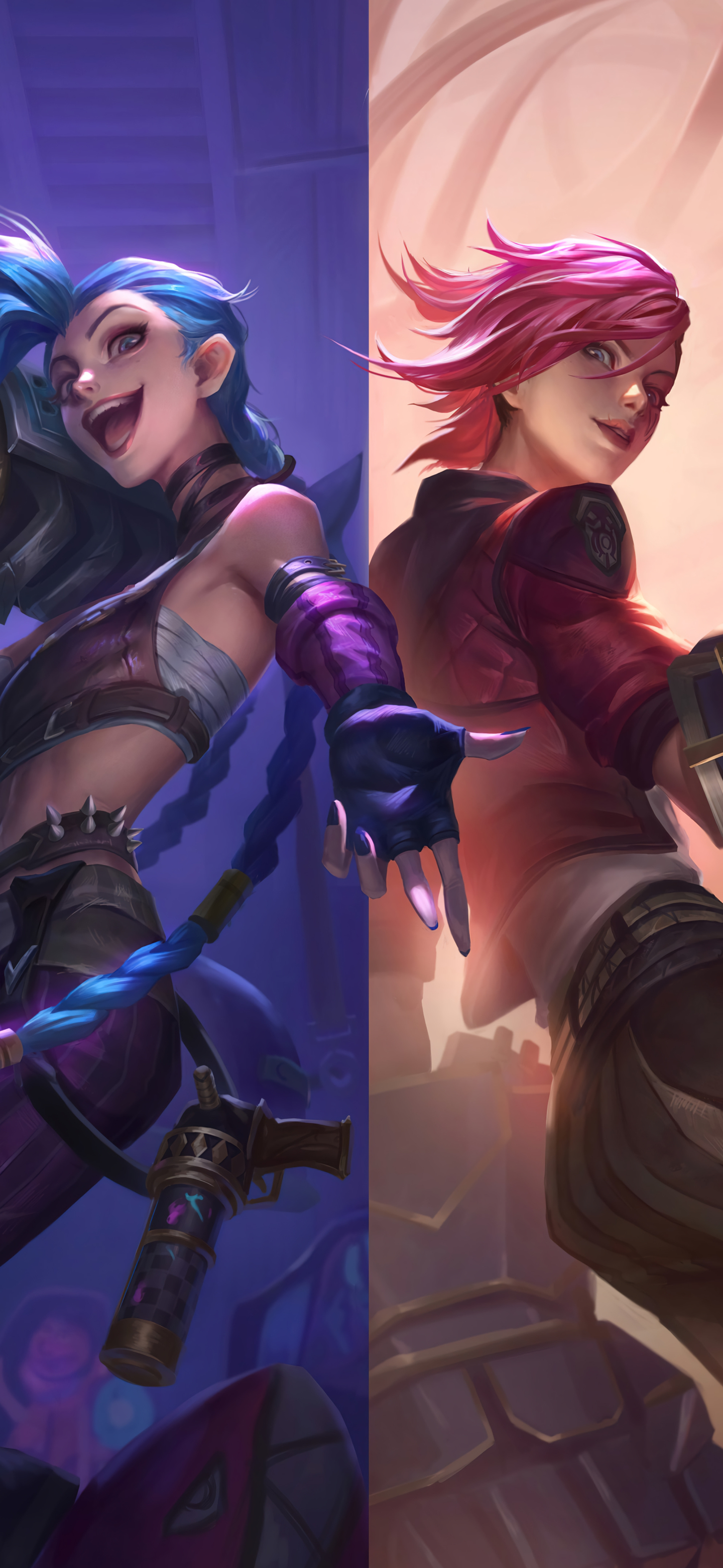 Download mobile wallpaper Tv Show, Vi (League Of Legends), Jinx (League Of Legends), Arcane for free.