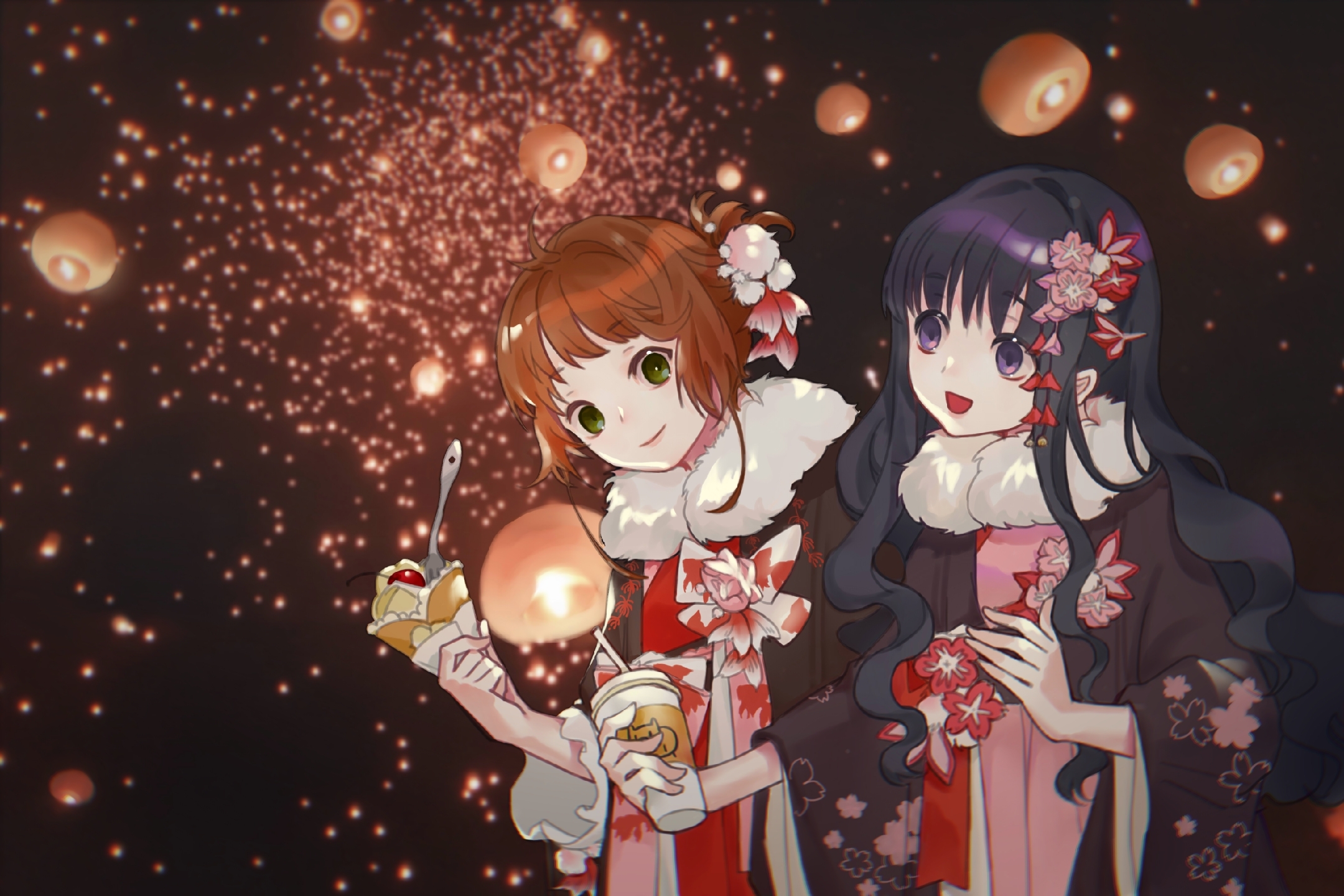 Laden Sie das Animes, Kadokyaputa Sakura, Sakura Kinomoto, Tomoyo Daidouji-Bild kostenlos auf Ihren PC-Desktop herunter