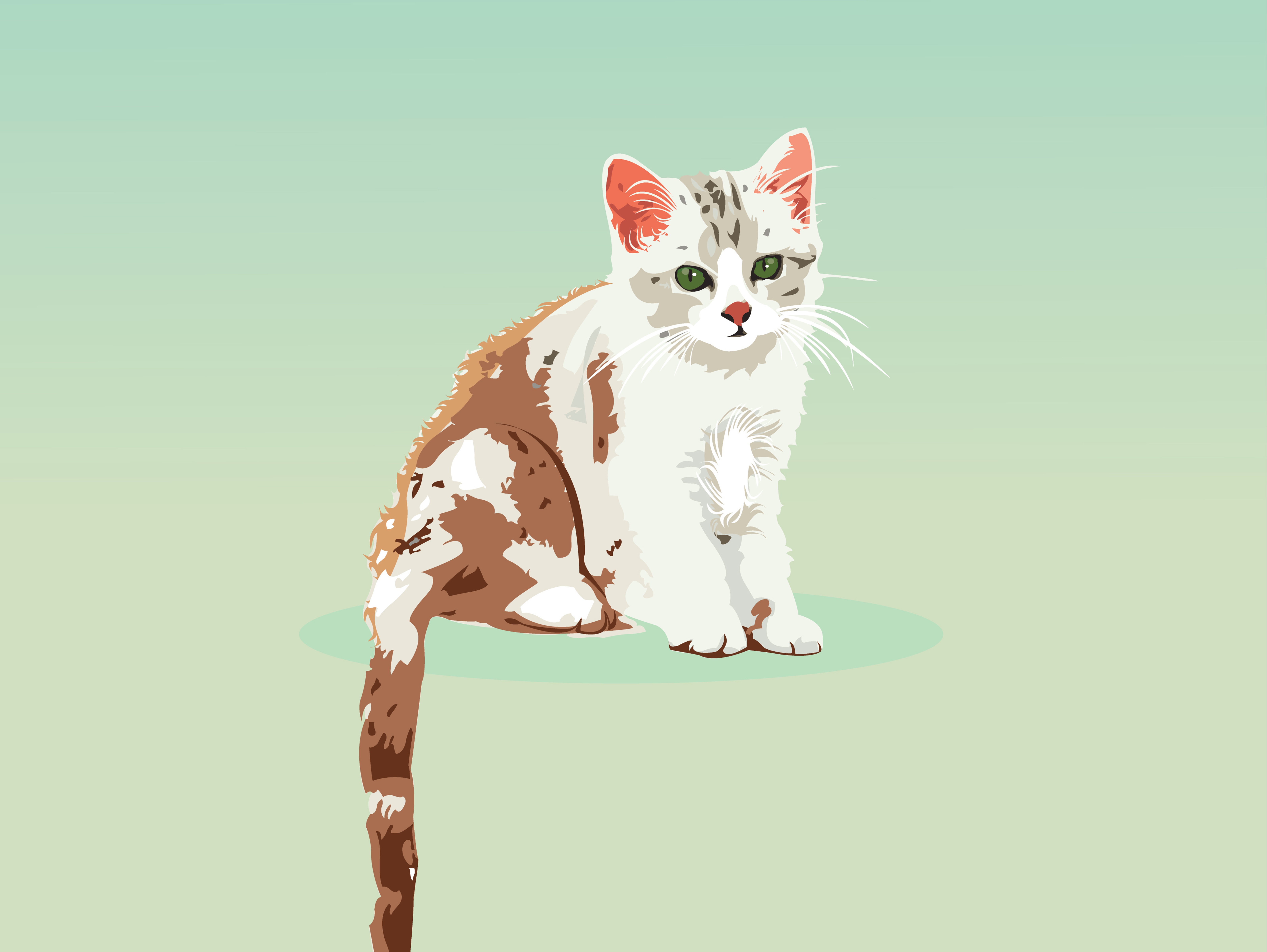 Download mobile wallpaper Kitty, Cat, Kitten, Art, Vector for free.