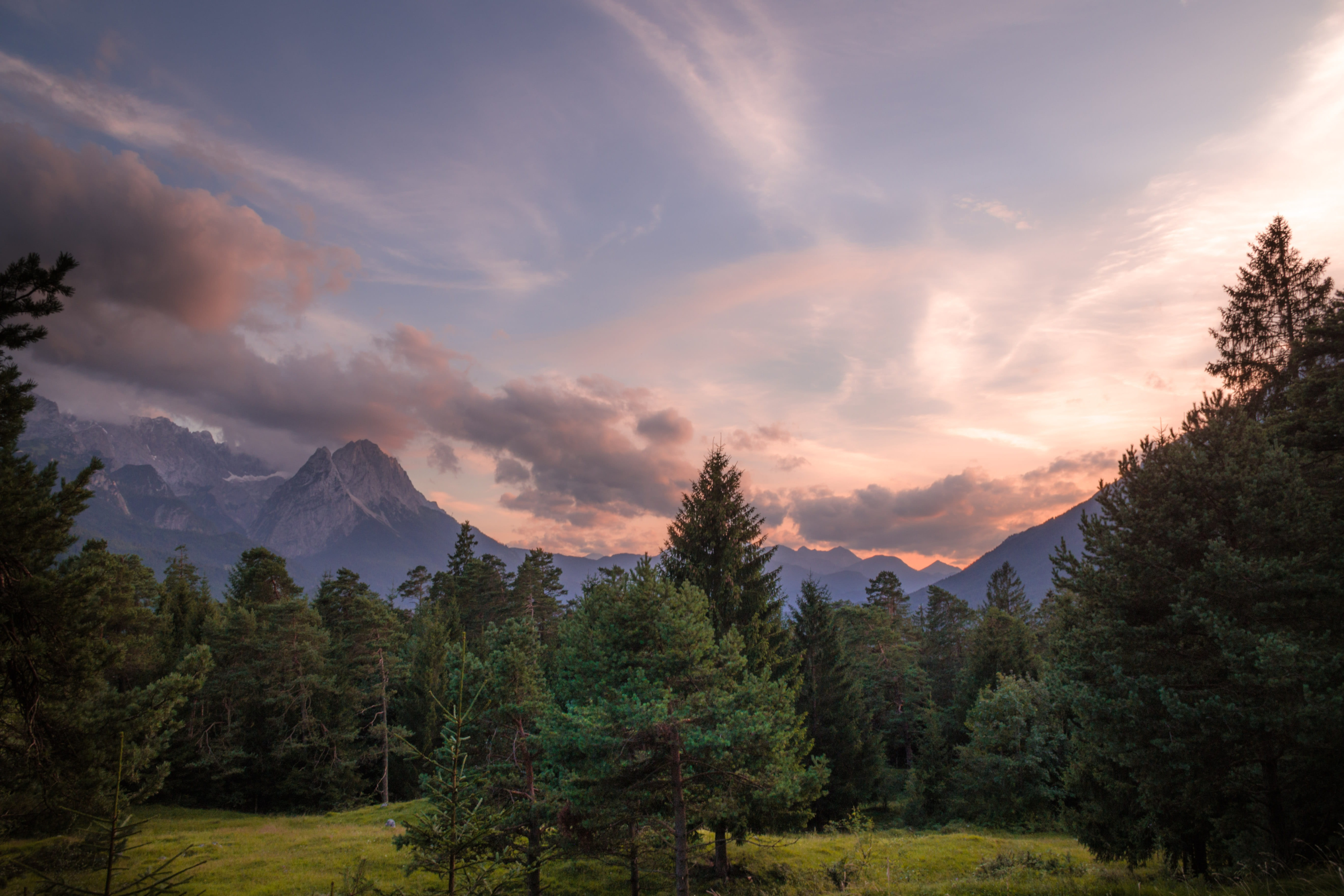 Laden Sie das Landschaft, Natur, Wald, Gebirge, Wolke, Himmel, Sonnenuntergang, Erde/natur-Bild kostenlos auf Ihren PC-Desktop herunter