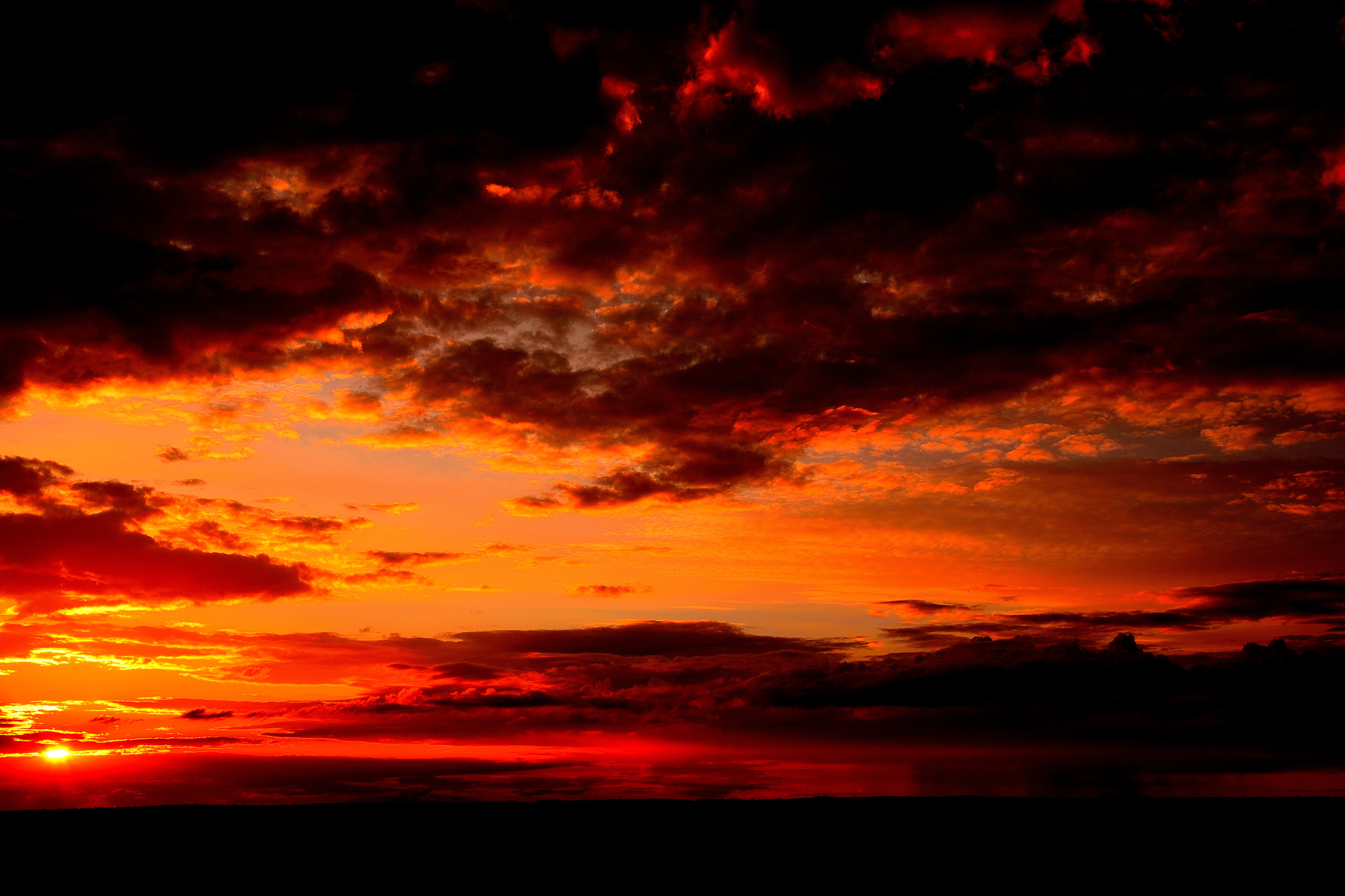 Free download wallpaper Clouds, Sunset, Horizon, Dark on your PC desktop