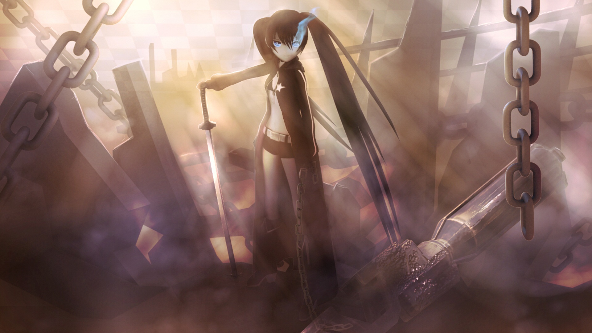 Download mobile wallpaper Black Rock Shooter, Cute, Anime for free.