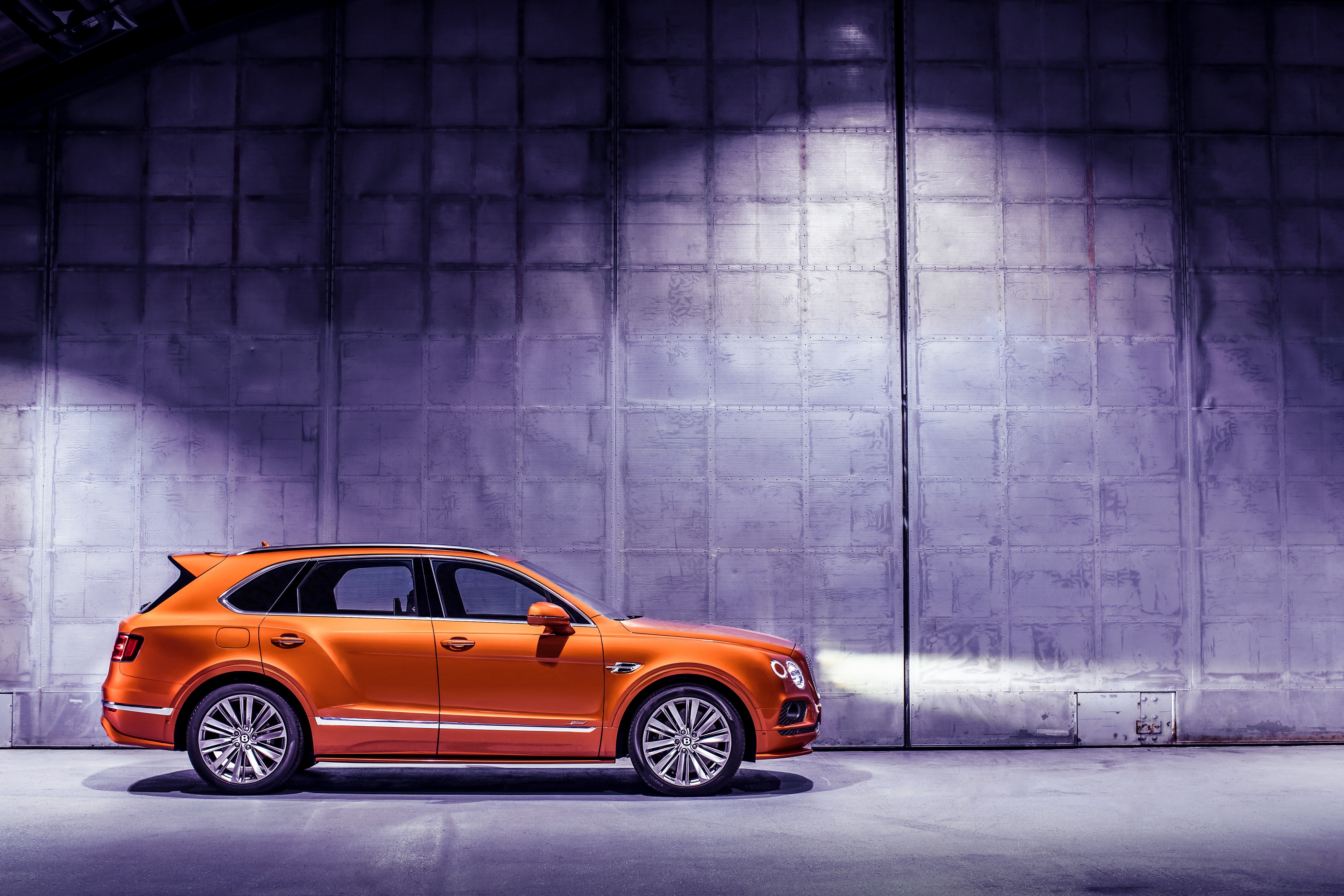 Download mobile wallpaper Bentley, Car, Suv, Bentley Bentayga, Vehicles, Orange Car for free.