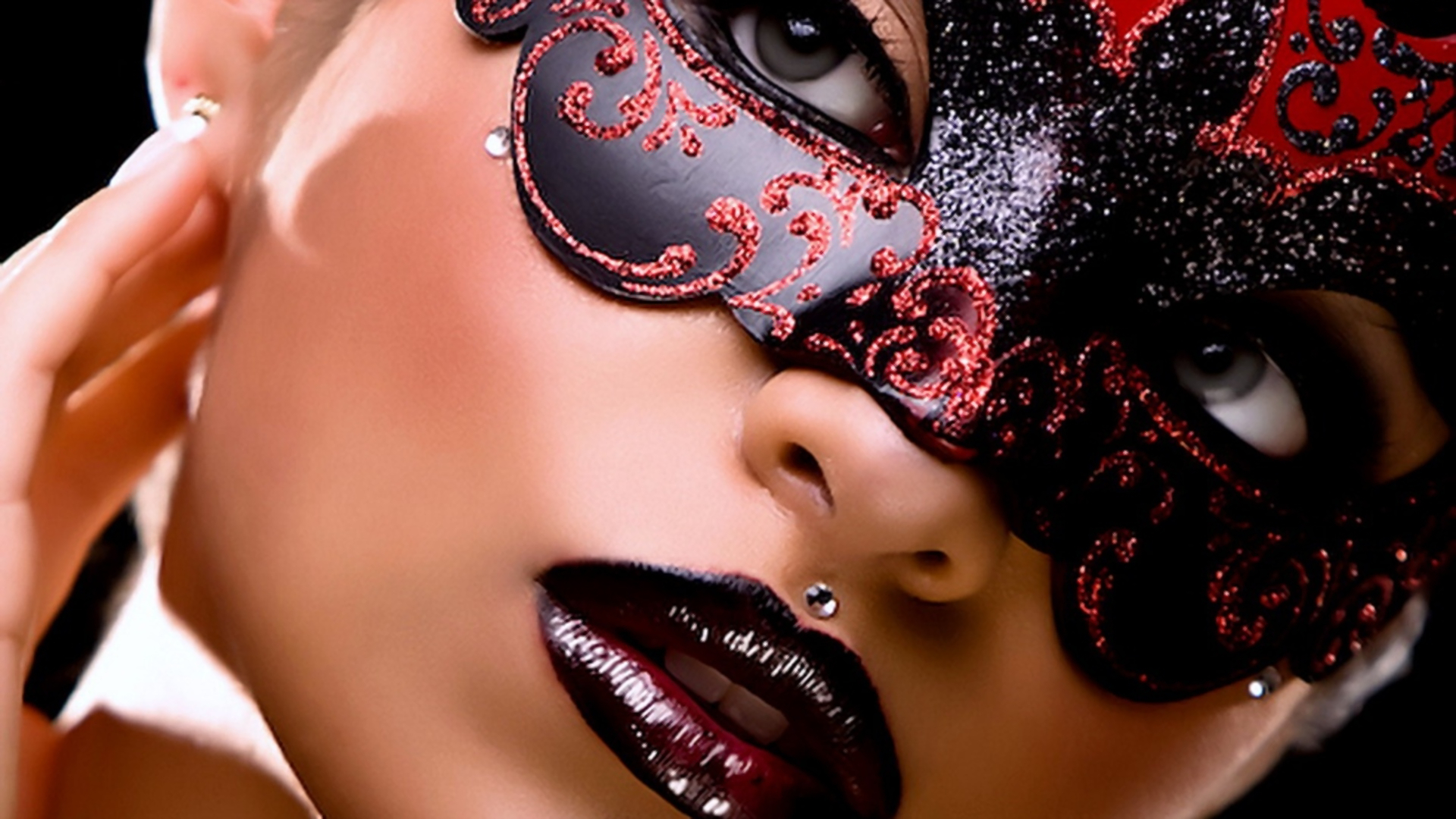 Free download wallpaper Mask, Photography, Lips, Piercing, Lipstick on your PC desktop