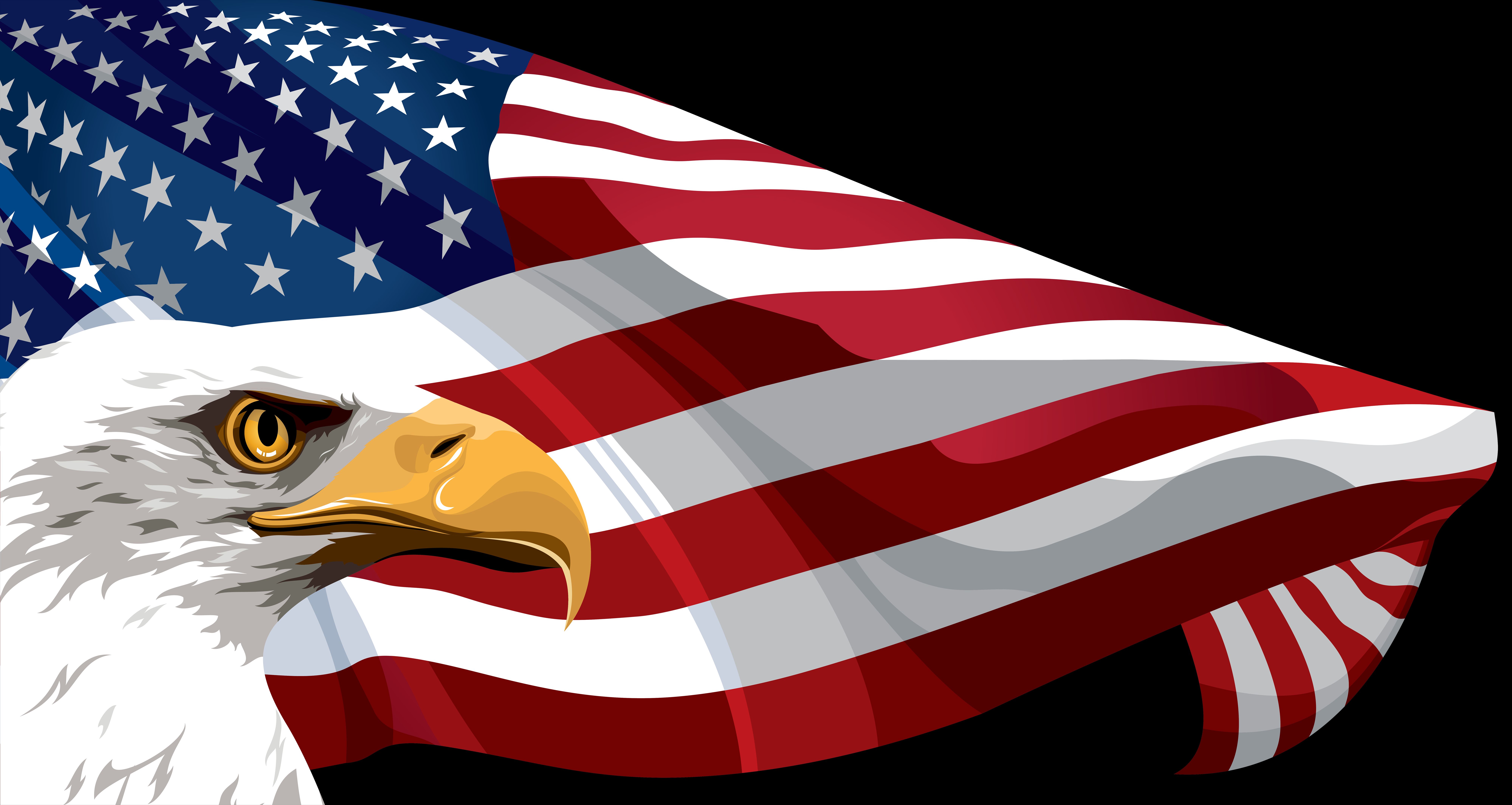 Скачать обои бесплатно Флаги, Орел, Флаг, Сделано Человеком, Американский Флаг картинка на рабочий стол ПК