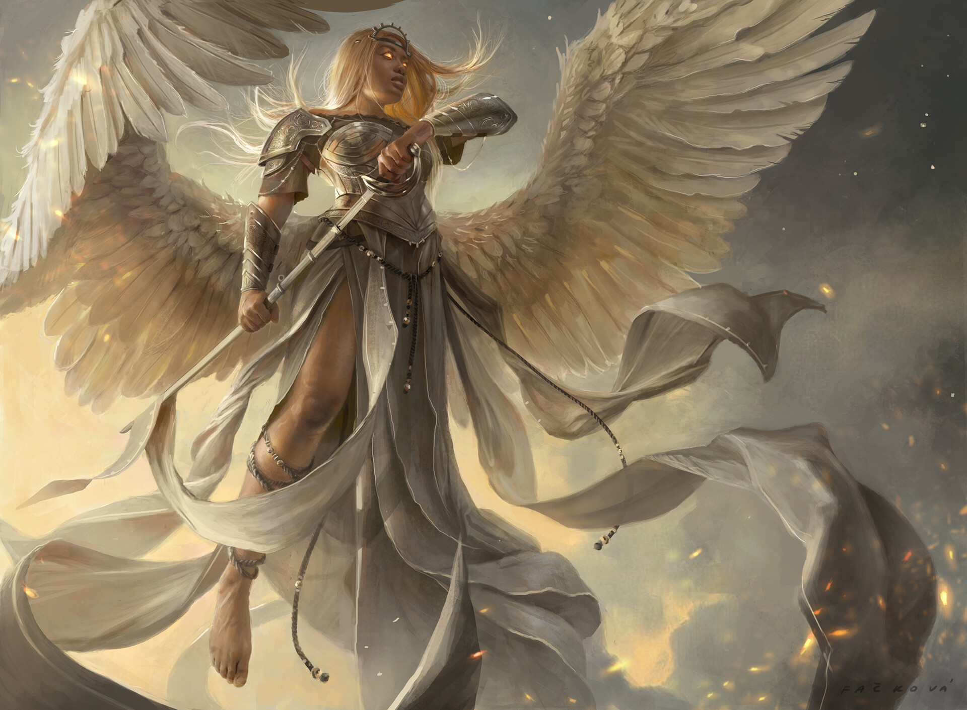PCデスクトップにファンタジー, 天使, 翼, 天使の戦士画像を無料でダウンロード