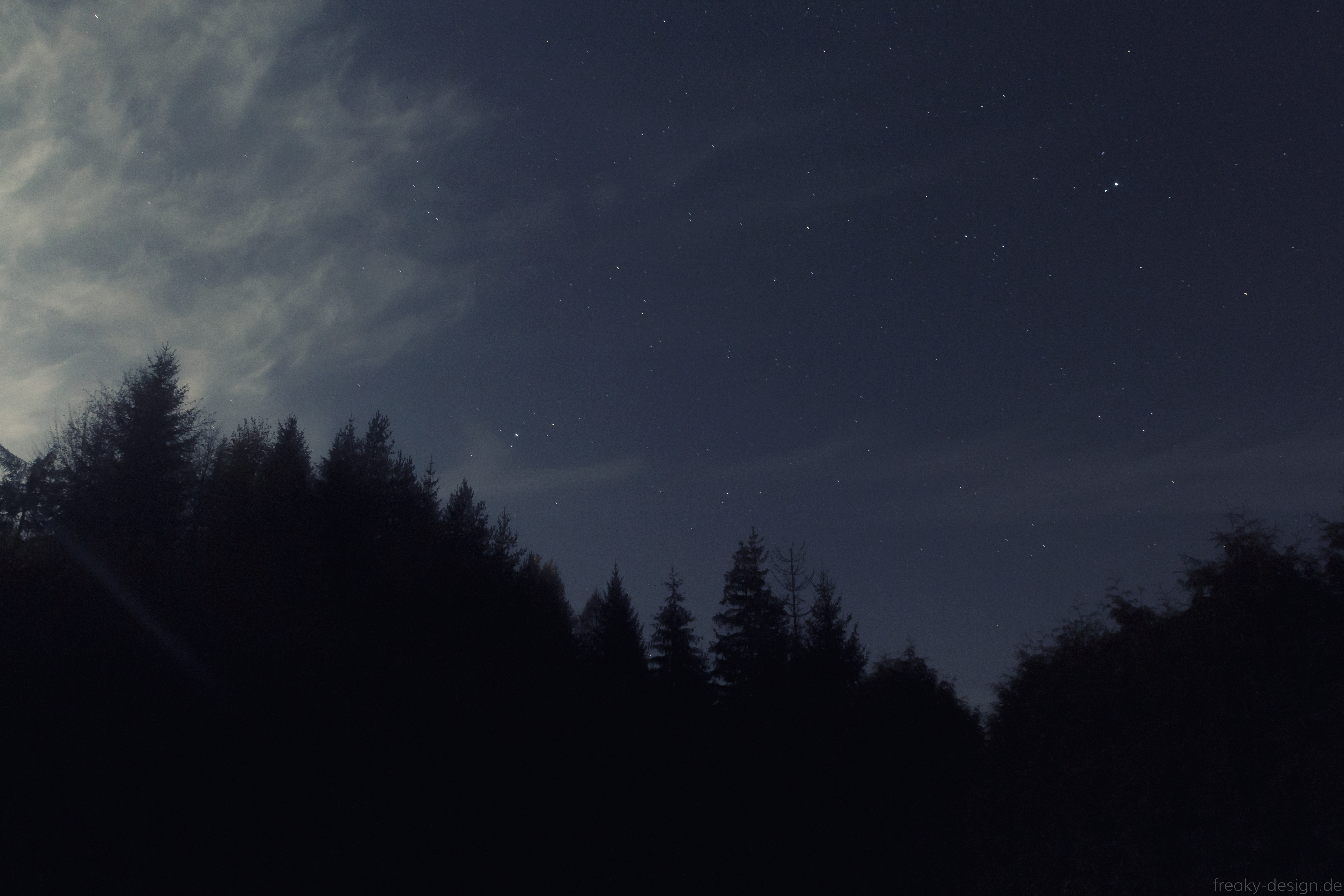dark, trees, night, starry sky, darkness 4K, Ultra HD