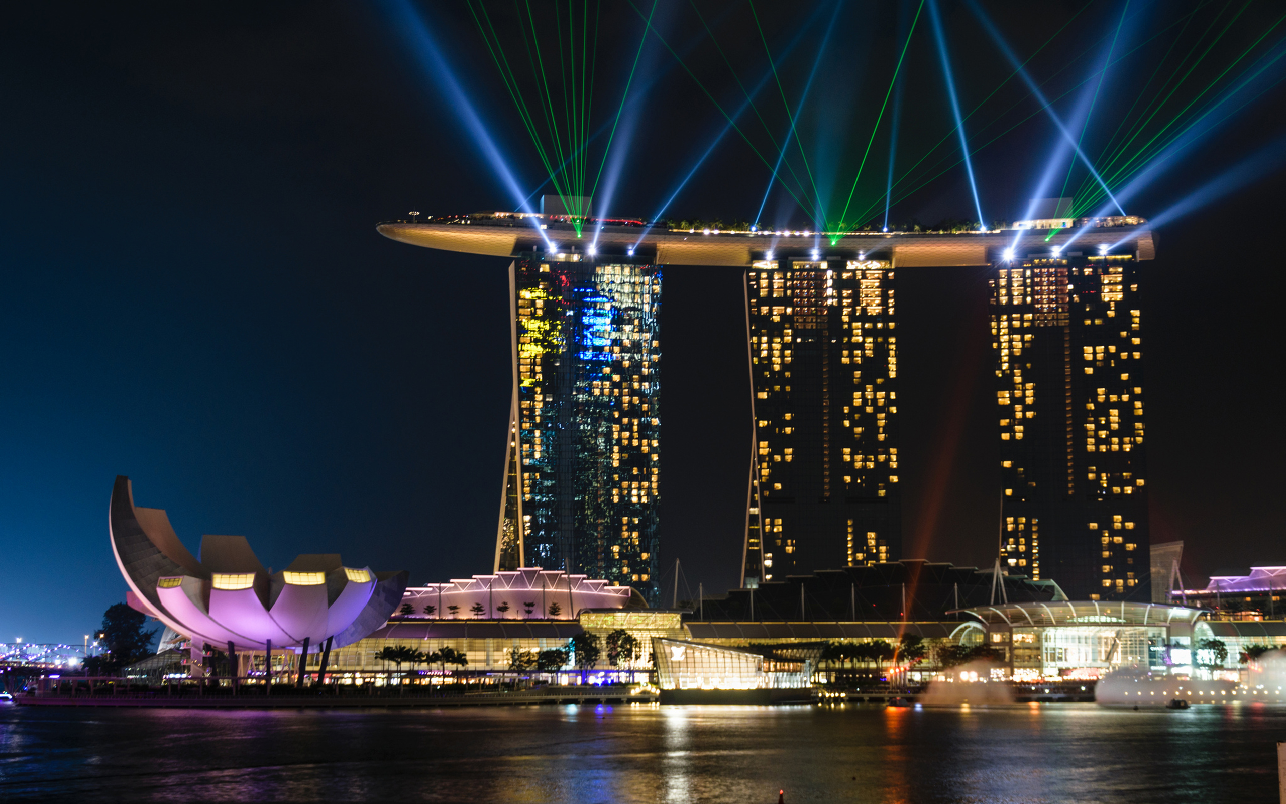 661400 télécharger le fond d'écran construction humaine, marina bay sands, bâtiment, nuit, singapour - économiseurs d'écran et images gratuitement