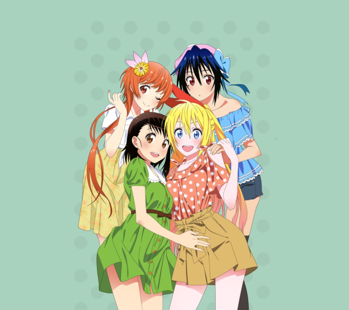 Download mobile wallpaper Anime, Chitoge Kirisaki, Kosaki Onodera, Marika Tachibana, Seishirou Tsugumi, Nisekoi for free.